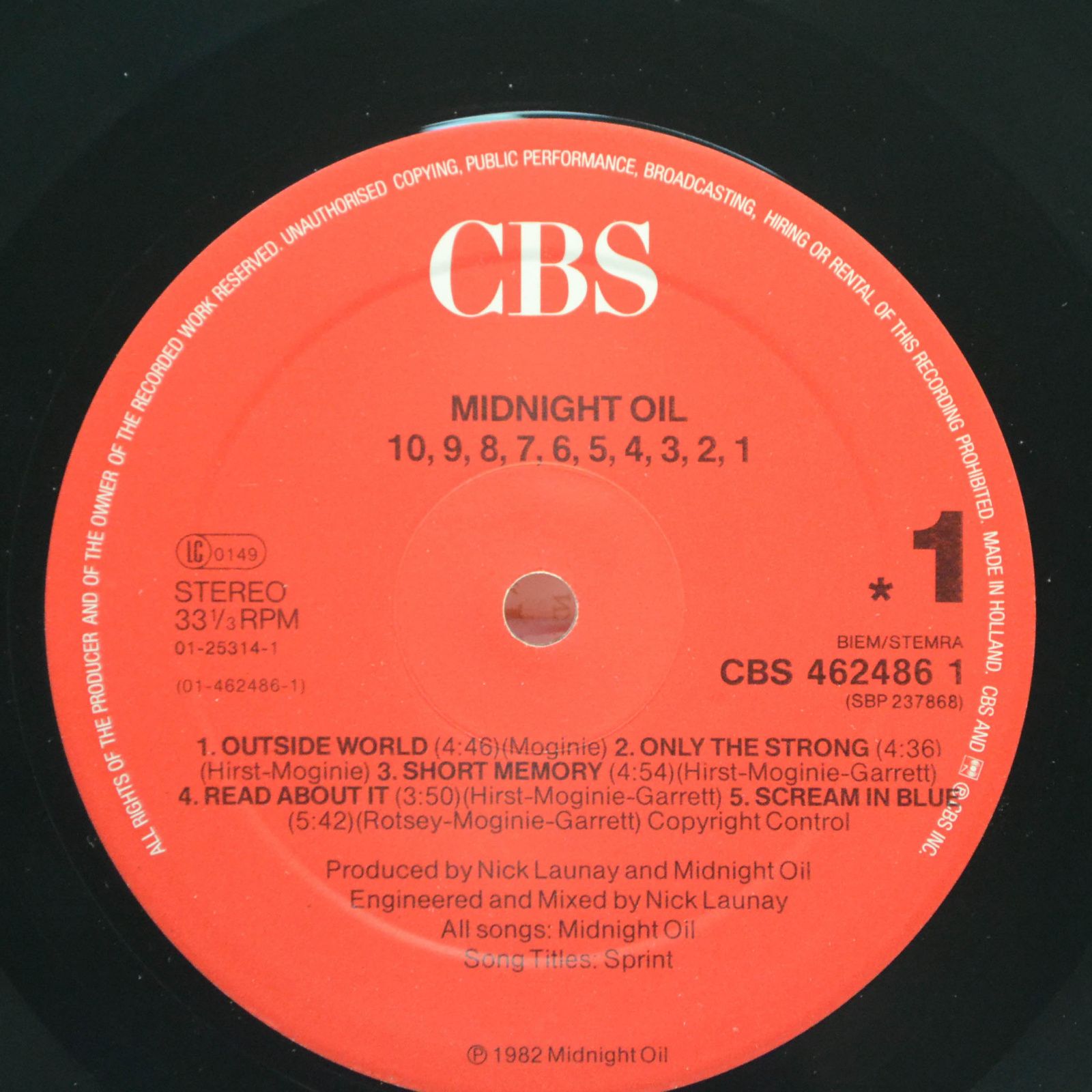 Midnight Oil — 10, 9, 8, 7, 6, 5, 4, 3, 2, 1, 1988