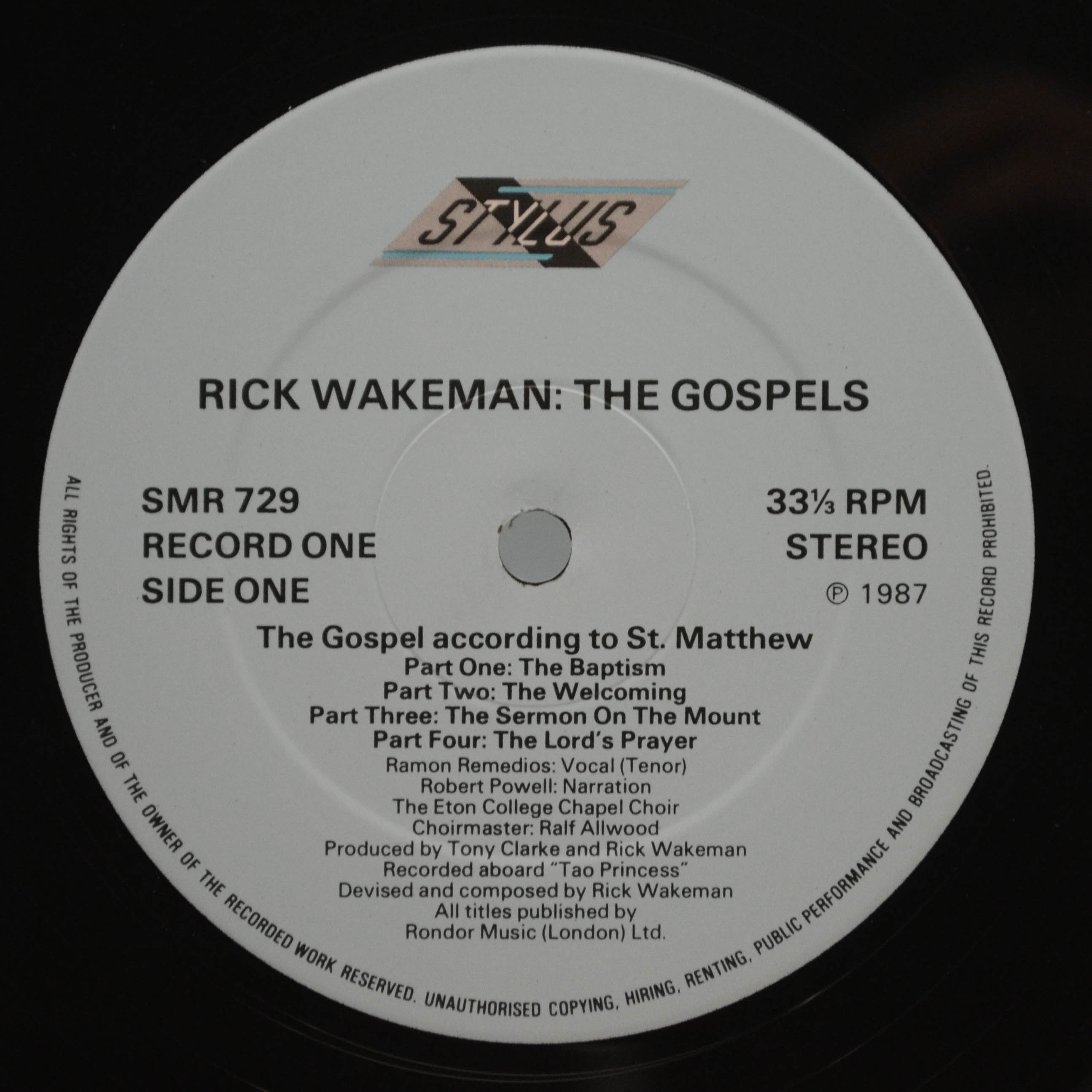 Rick Wakeman — The Gospels (2LP, 1-st, UK), 1987