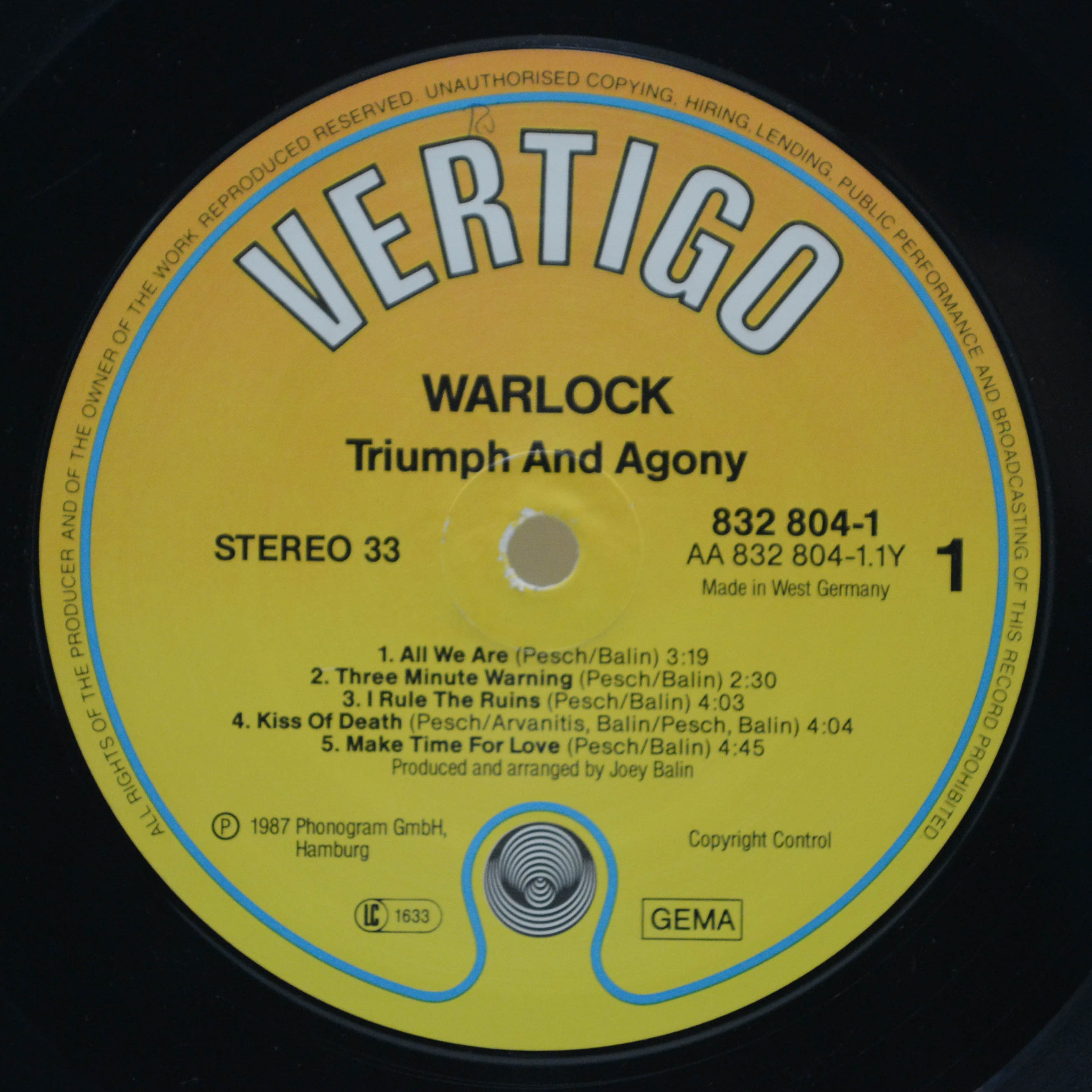 Warlock — Triumph And Agony, 1987