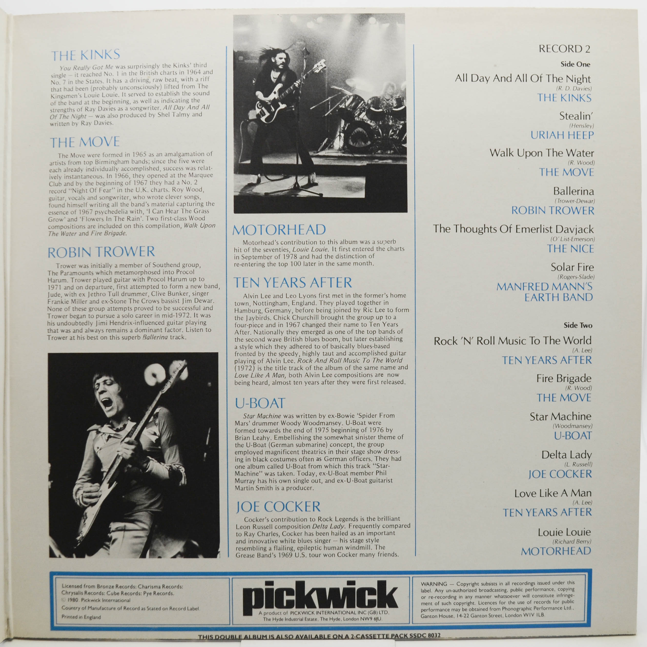 Various — Rock Legends (2LP), 1980