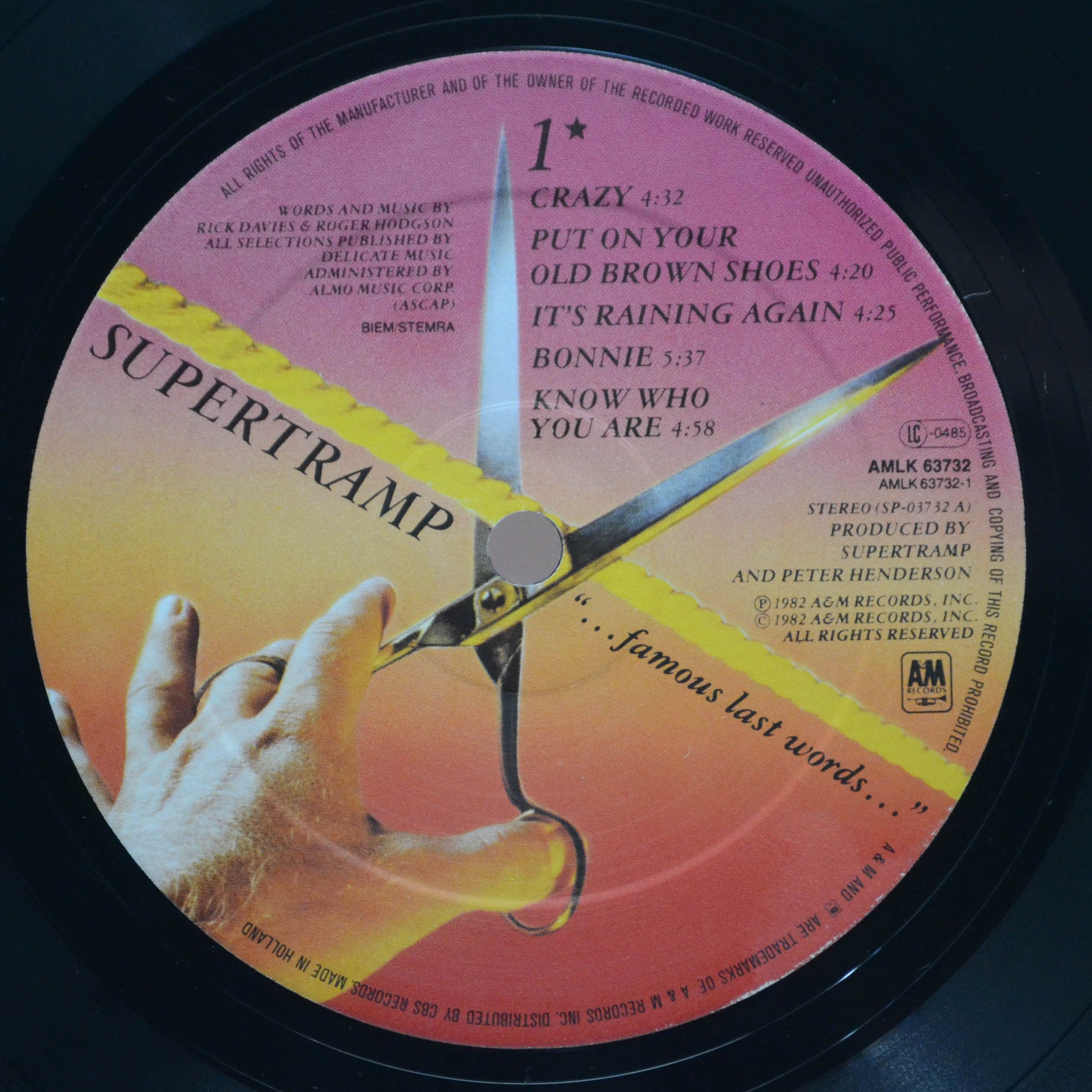 Supertramp — "...Famous Last Words...", 1982