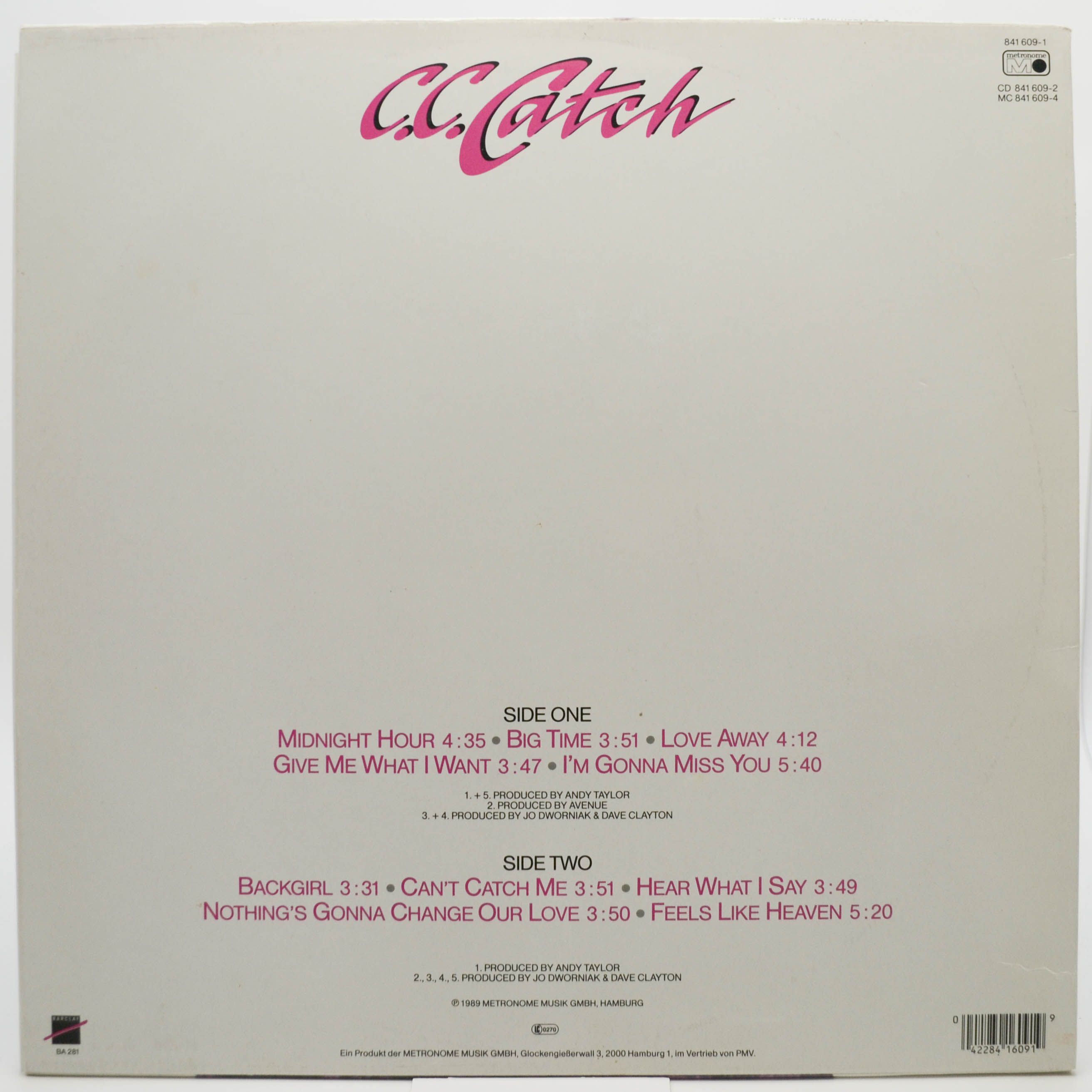 C.C. Catch — Hear What I Say, 1989