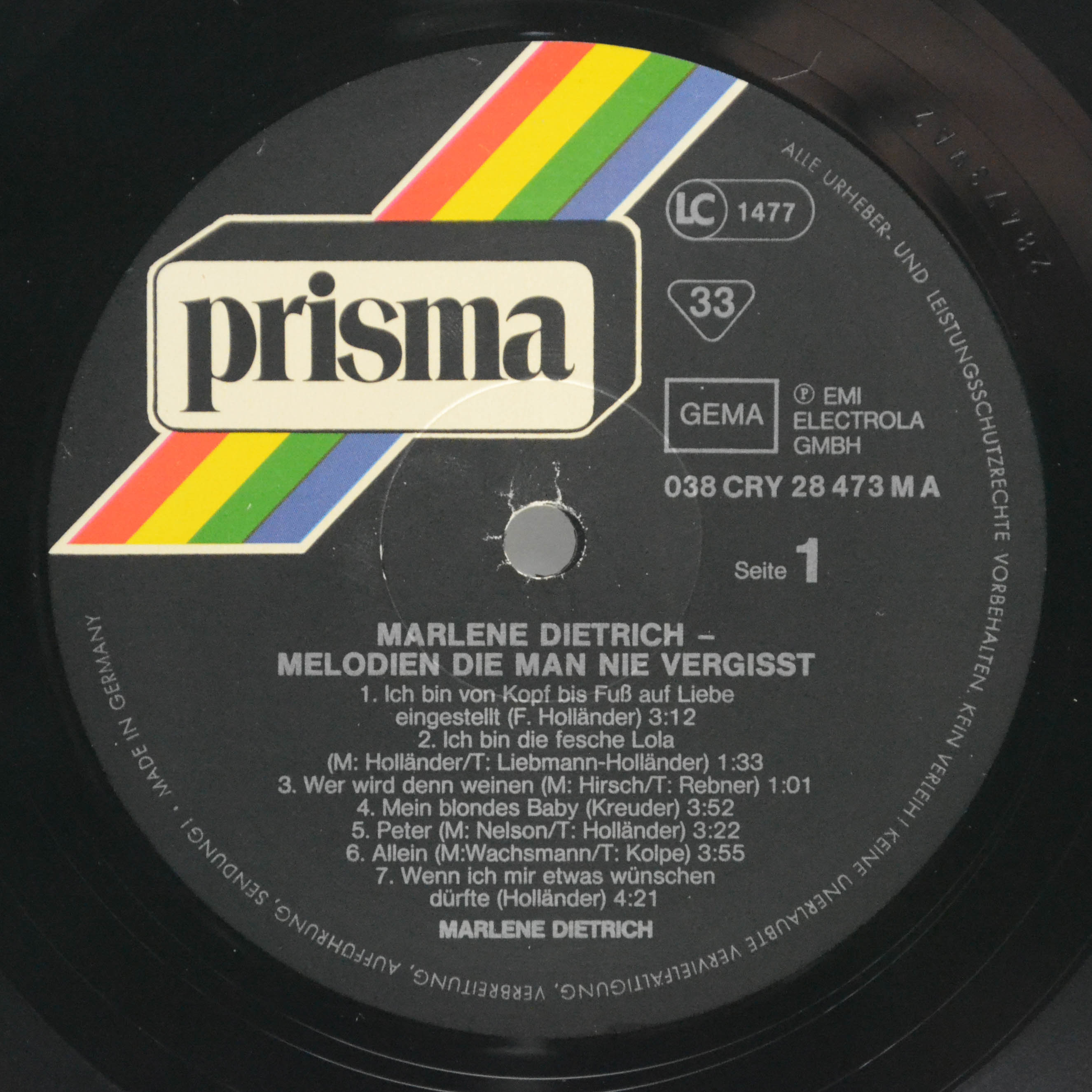 Marlene Dietrich — Melodien Die Man Nie Vergisst, 1978