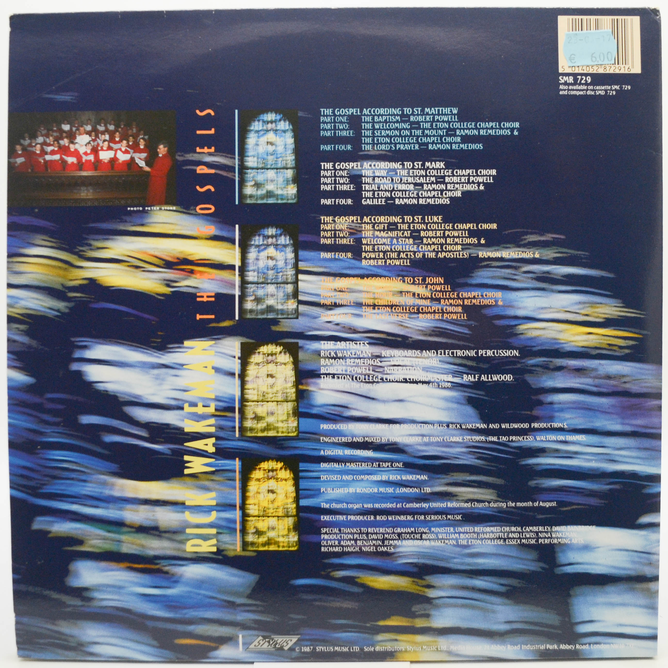 Rick Wakeman — The Gospels (2LP, 1-st, UK), 1987