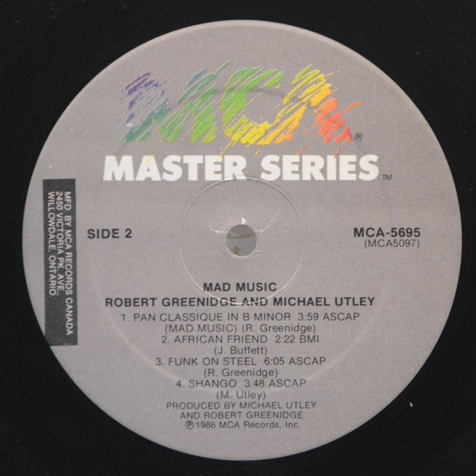 Robert Greenidge And Michael Utley — Mad Music, 1986
