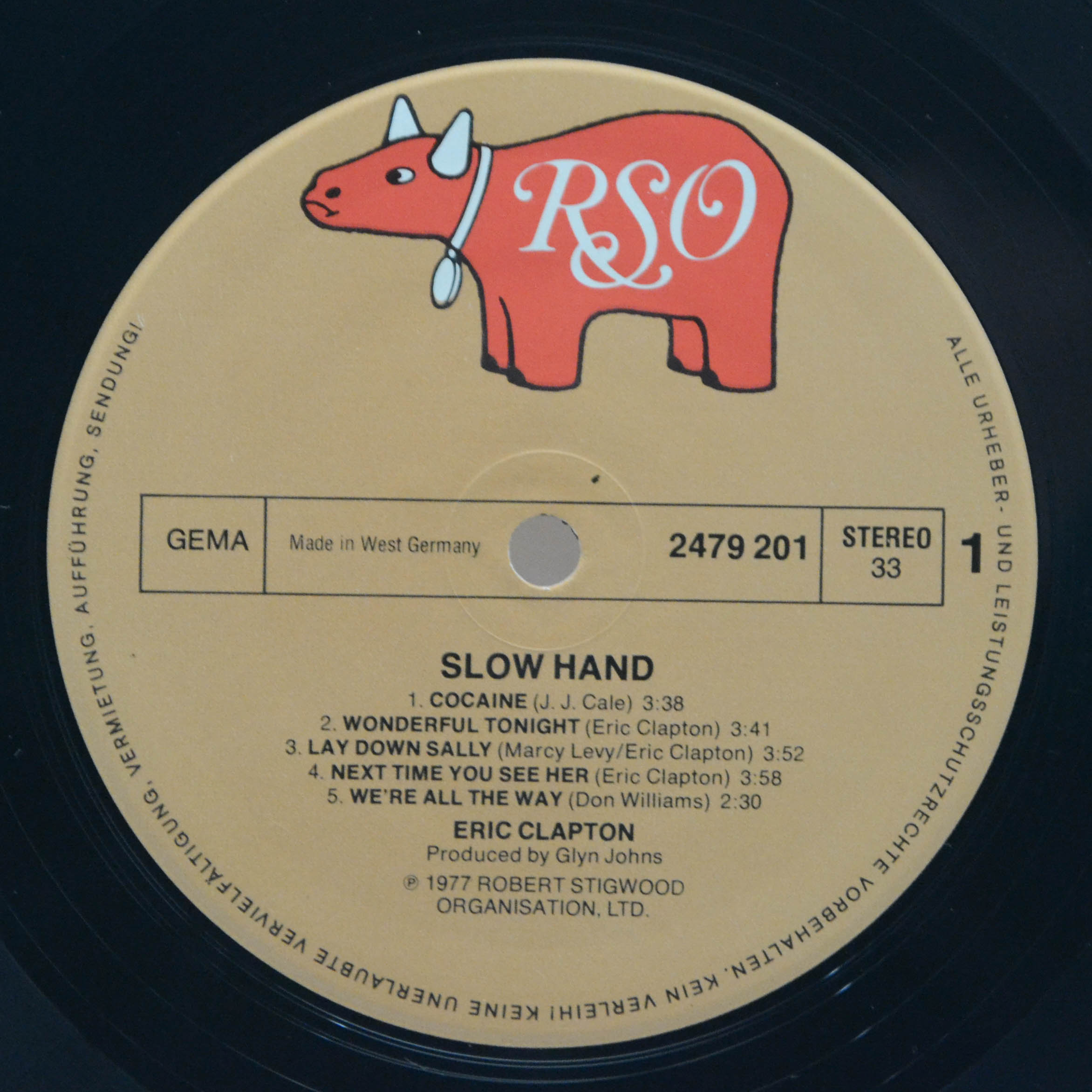 Виниловая пластинка Eric Clapton — Slowhand, 1977