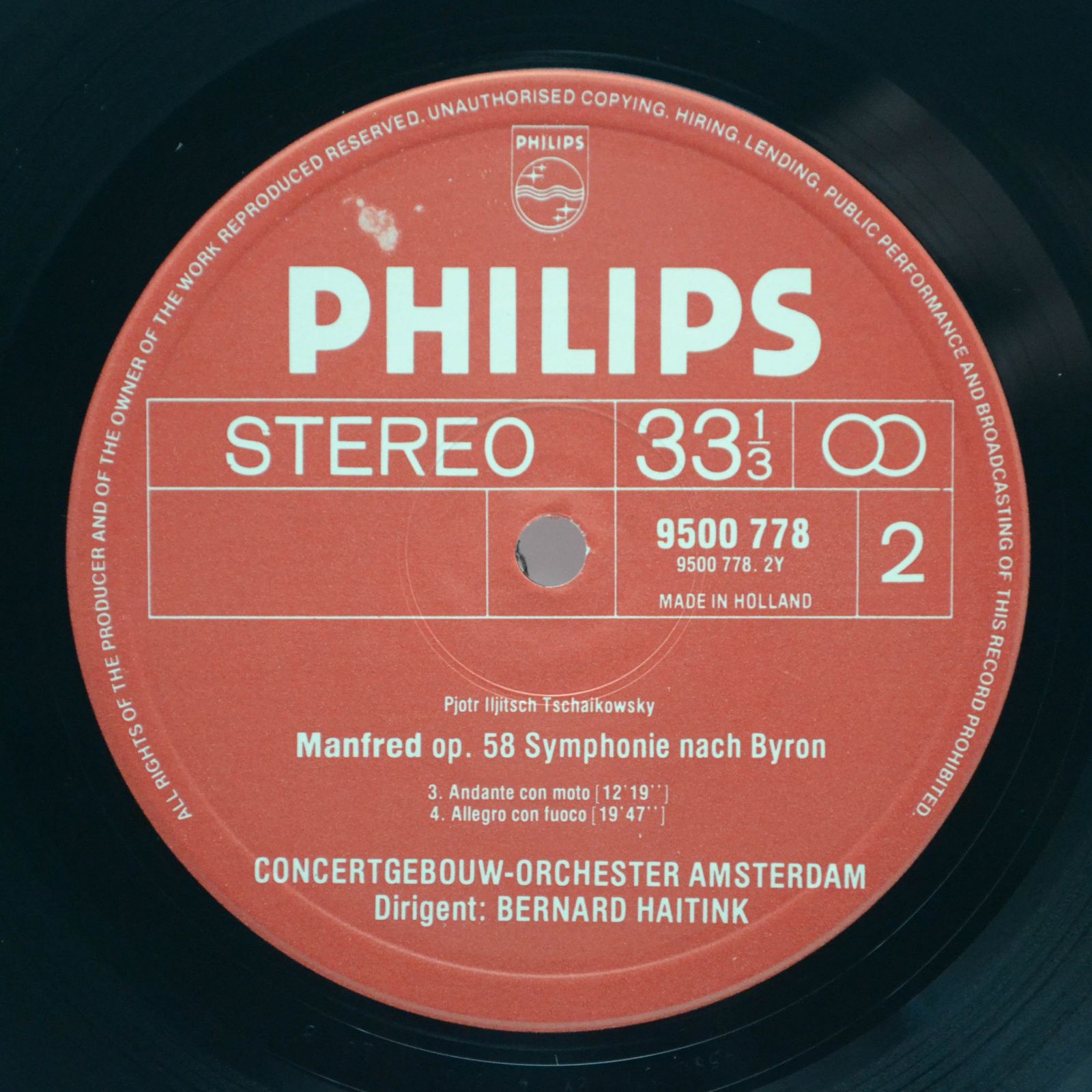 Tchaikovsky – Concertgebouw Orchestra, Amsterdam, Bernard Haitink — “Manfred” Symphony, 1980