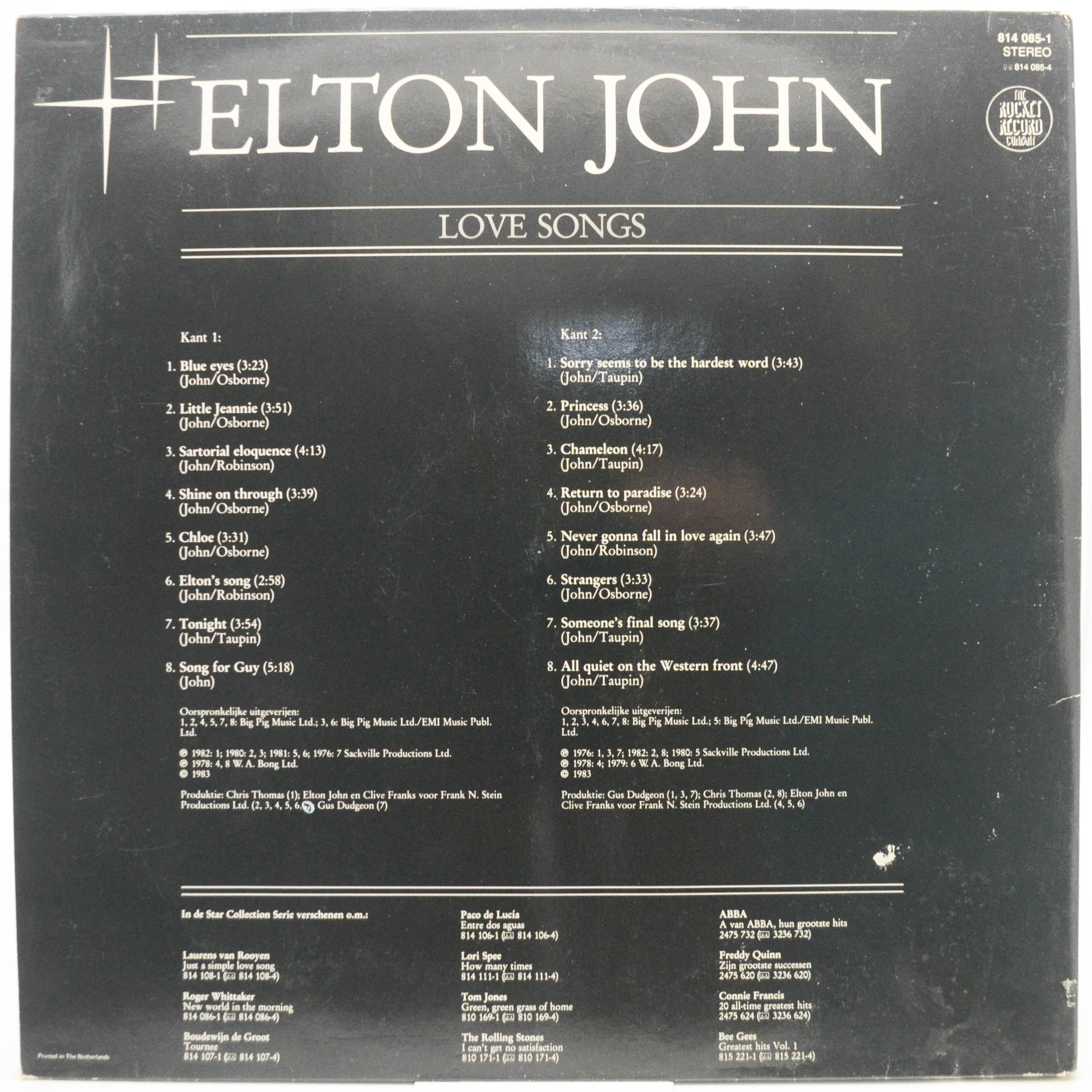 Elton John — Love Songs, 1983