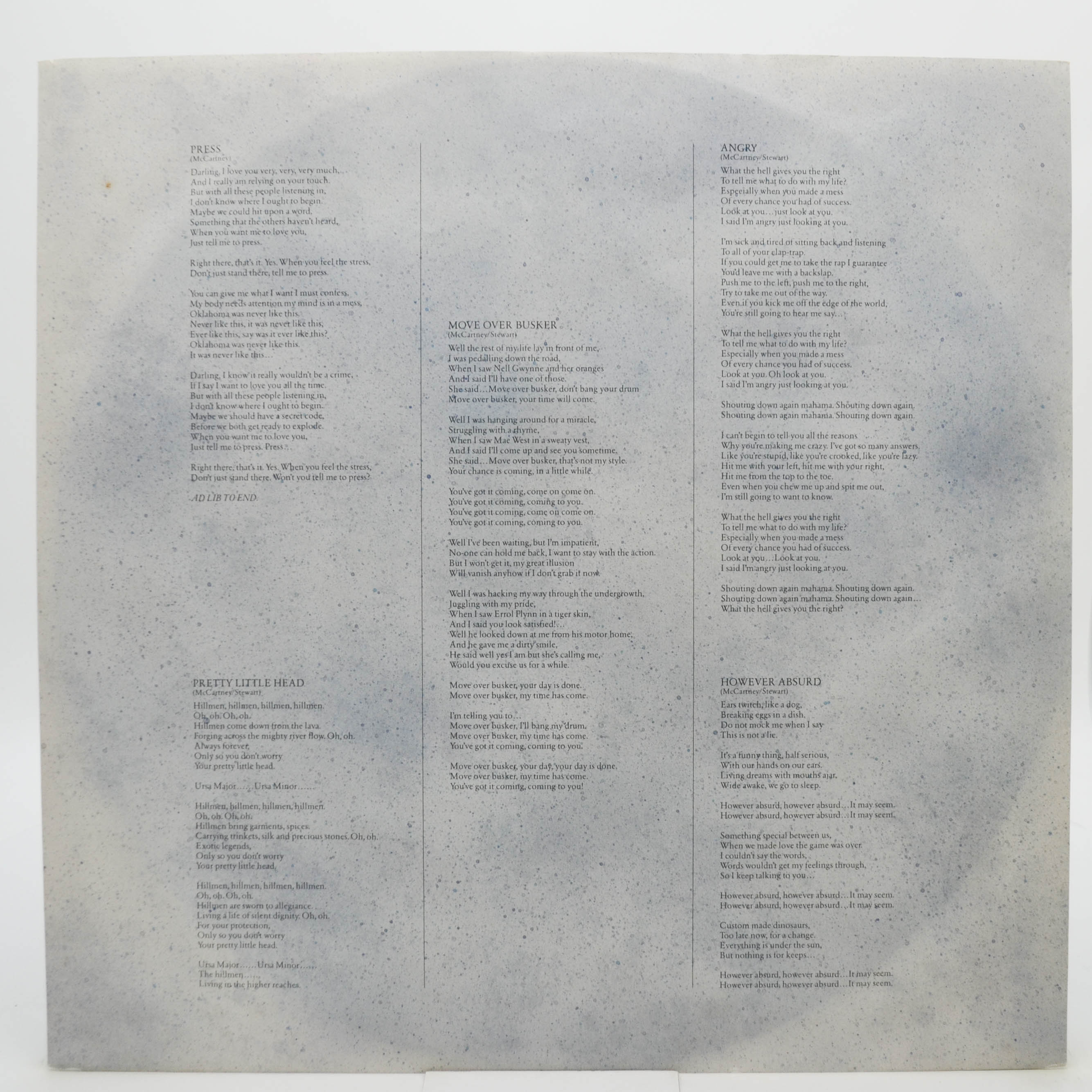 Paul McCartney — Press To Play, 1986