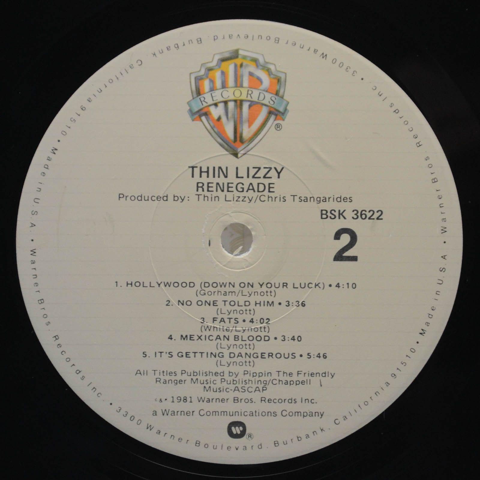 Thin Lizzy — Renegade (USA), 1981