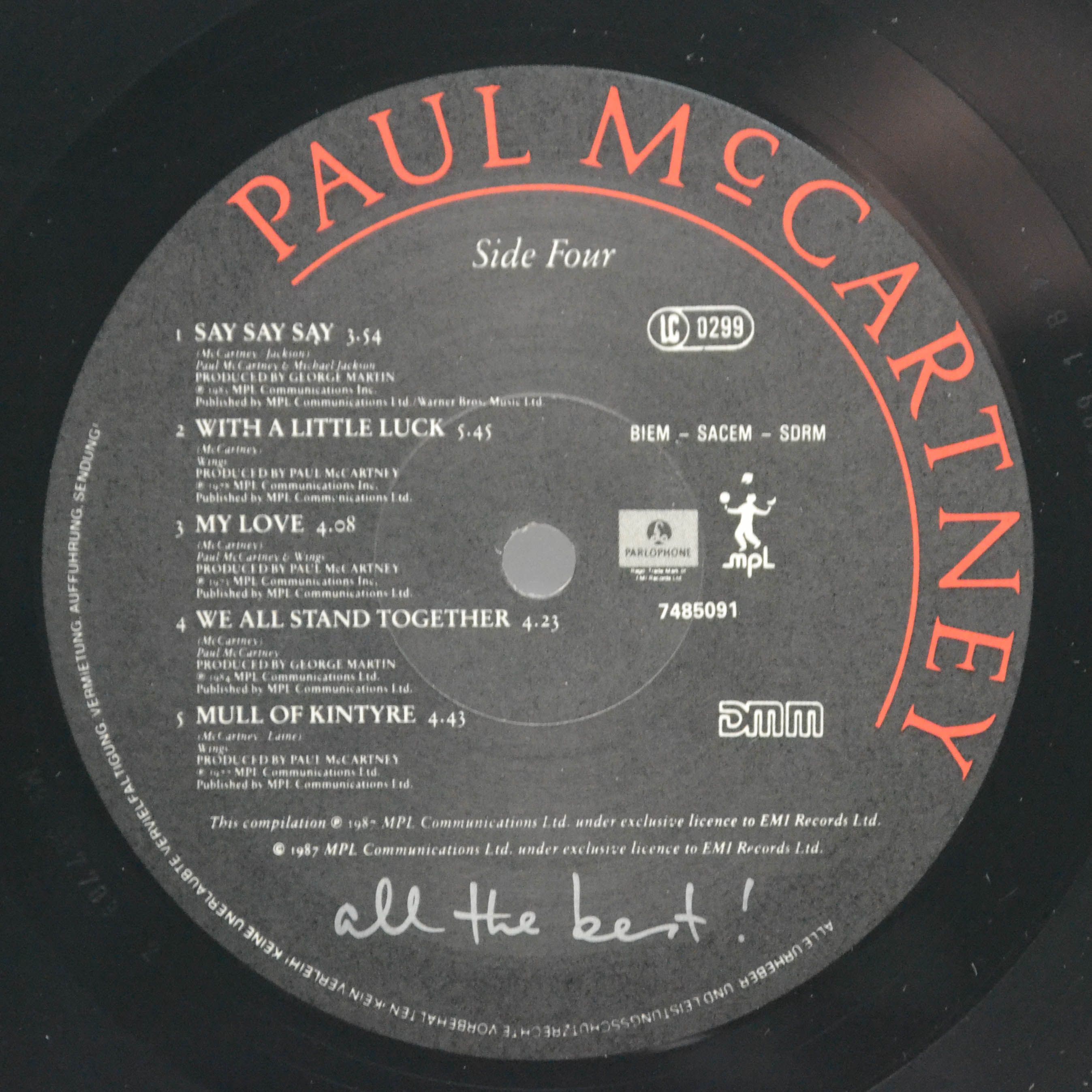 Paul McCartney — All The Best ! (2LP), 1987