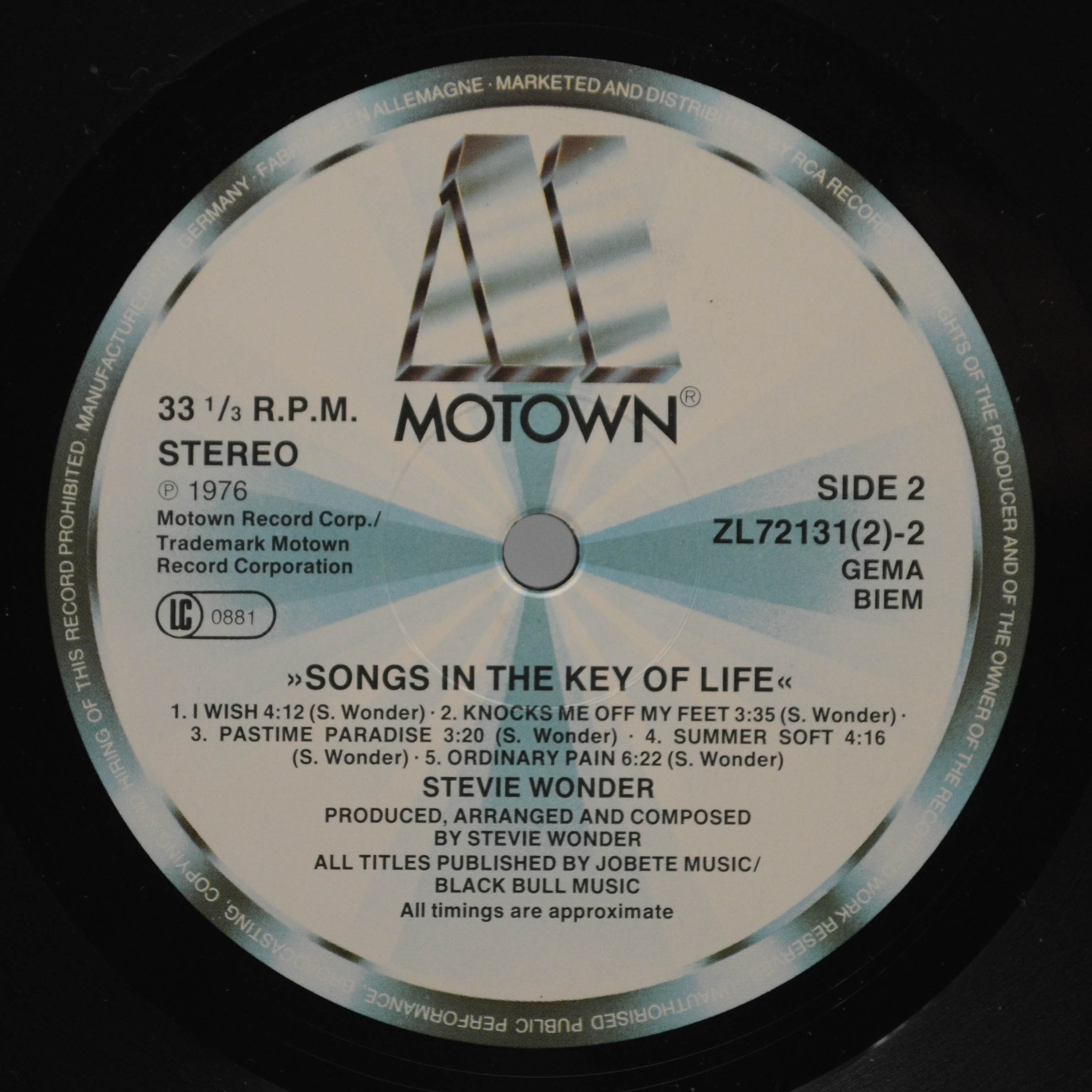Stevie Wonder — Songs In The Key Of Life (2LP+7", booklet), 1976