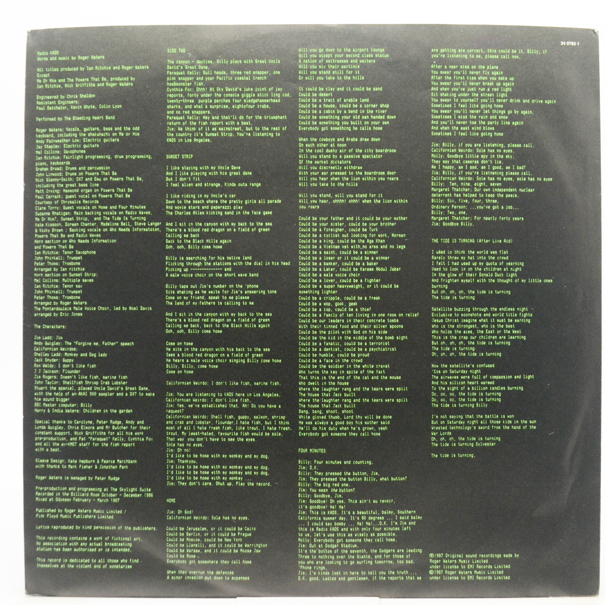 Roger Waters — Radio K.A.O.S., 1987