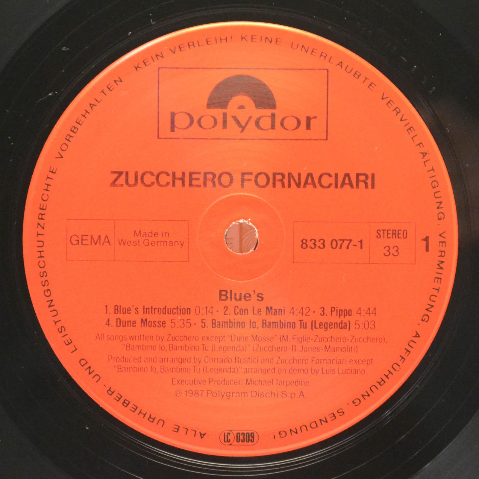 Zucchero Sugar Fornaciari — Blue's, 1987