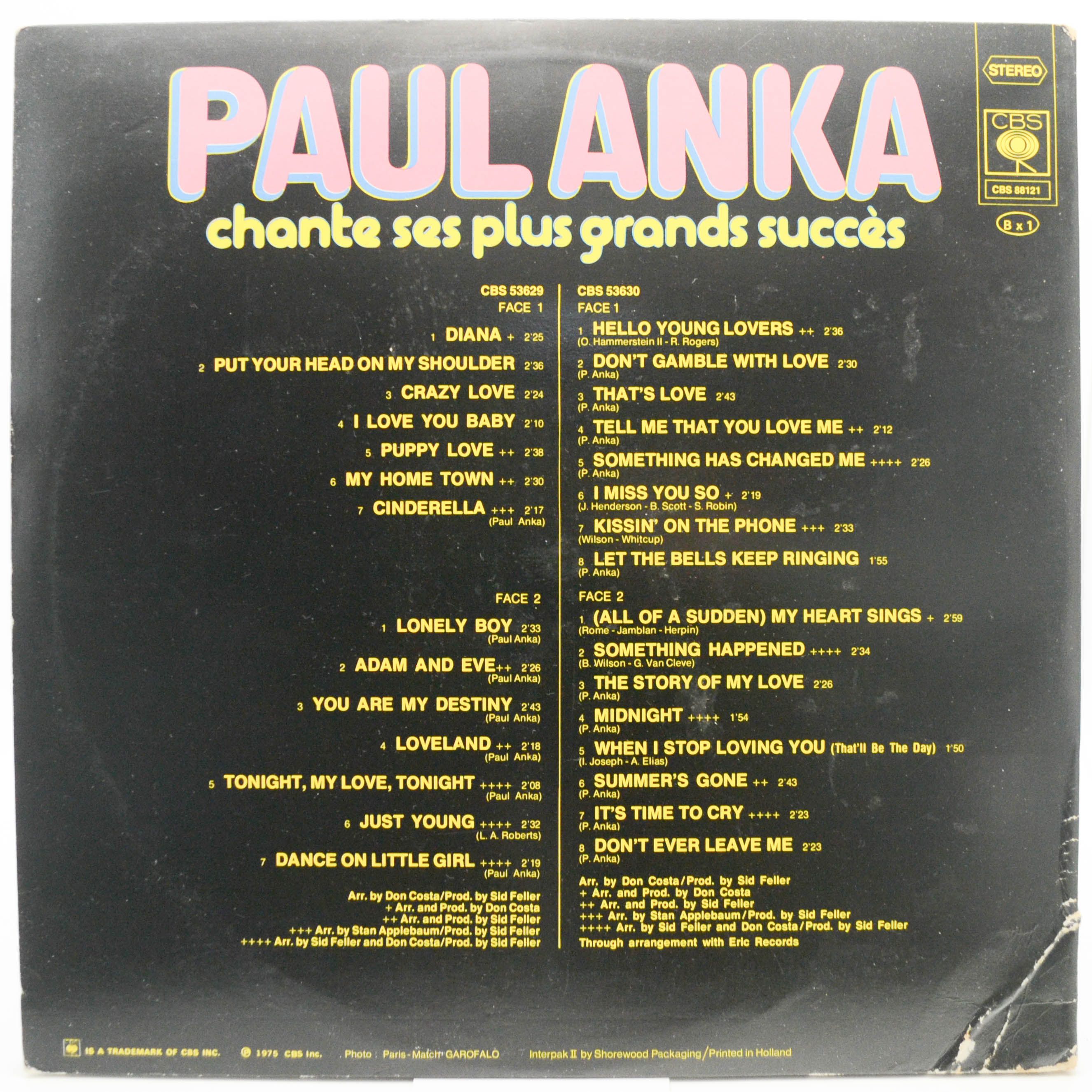 Paul Anka — Chante Ses Plus Grands Succès (2LP), 1975