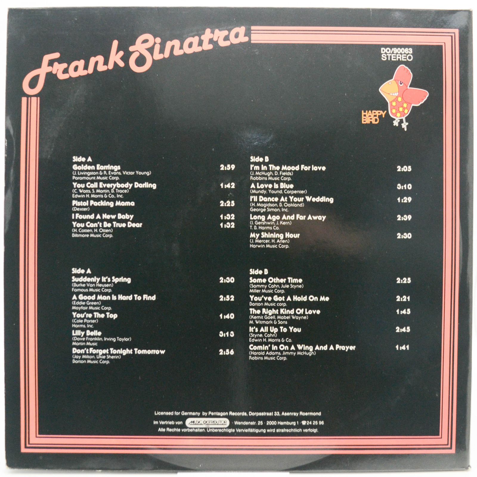 Frank Sinatra — My Best Songs - My Best Years Vol.1 (2LP), 1981