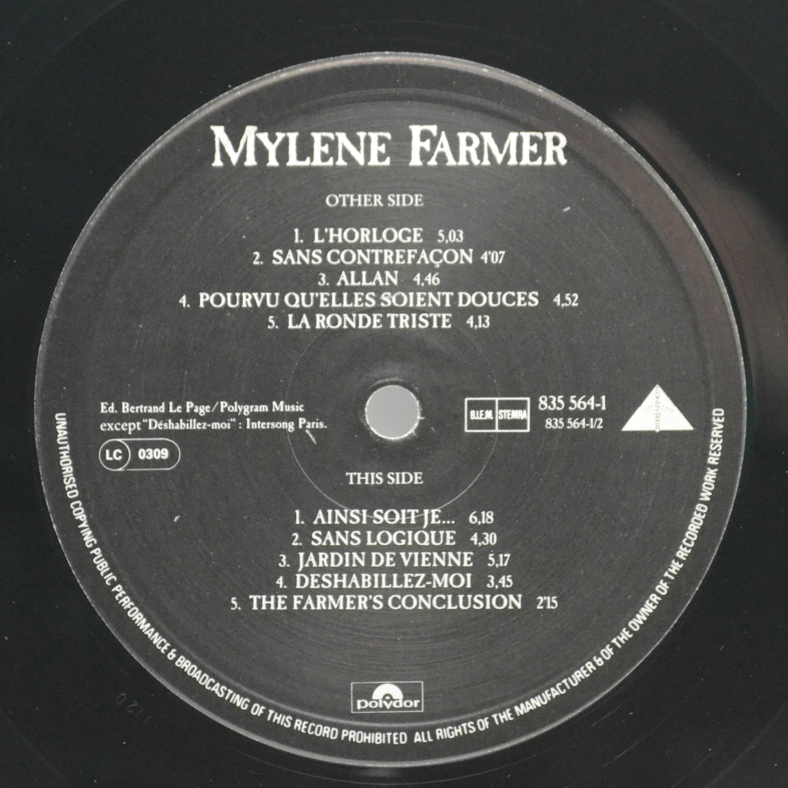 Mylene Farmer — Ainsi Soit Je..., 1988