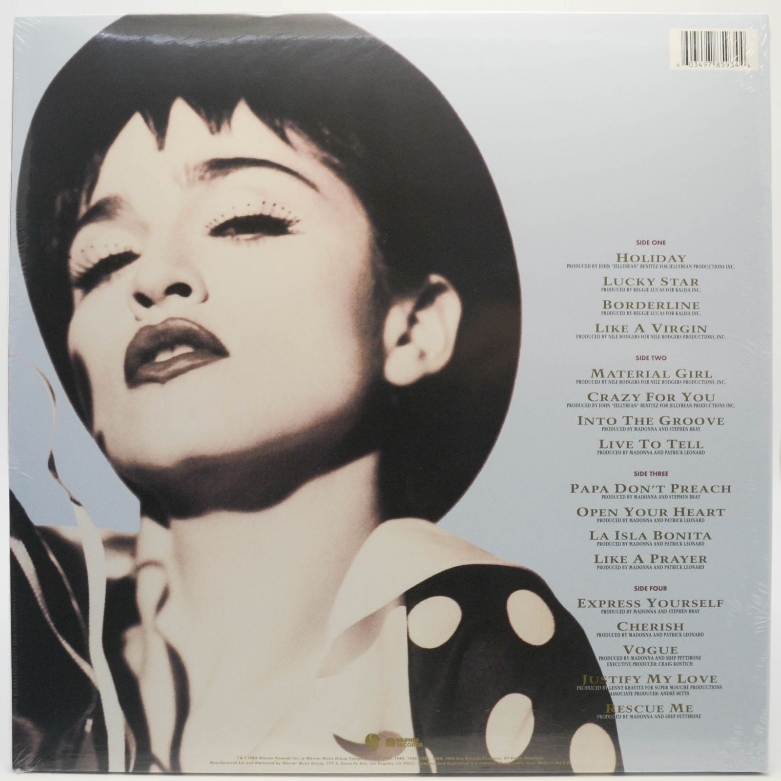 Madonna — The Immaculate Collection (2LP), 1990
