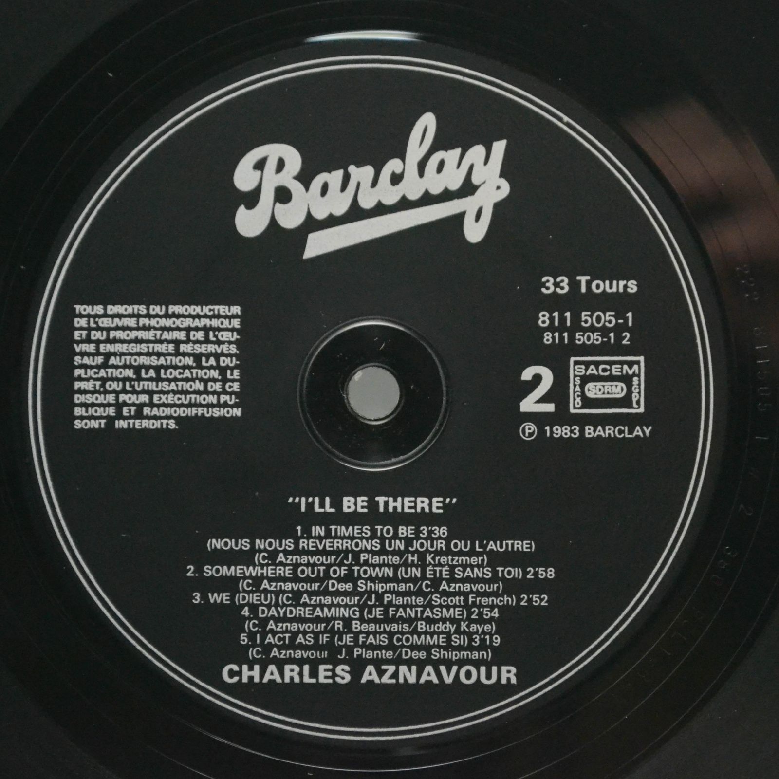 Charles Aznavour — I'll Be There (France), 1983