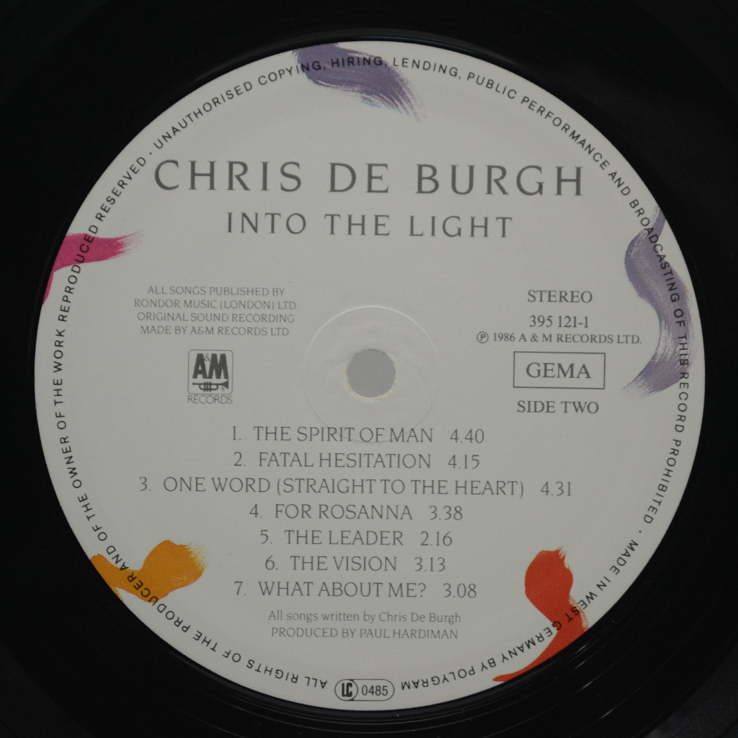 Chris de Burgh — Into The Light, 1986