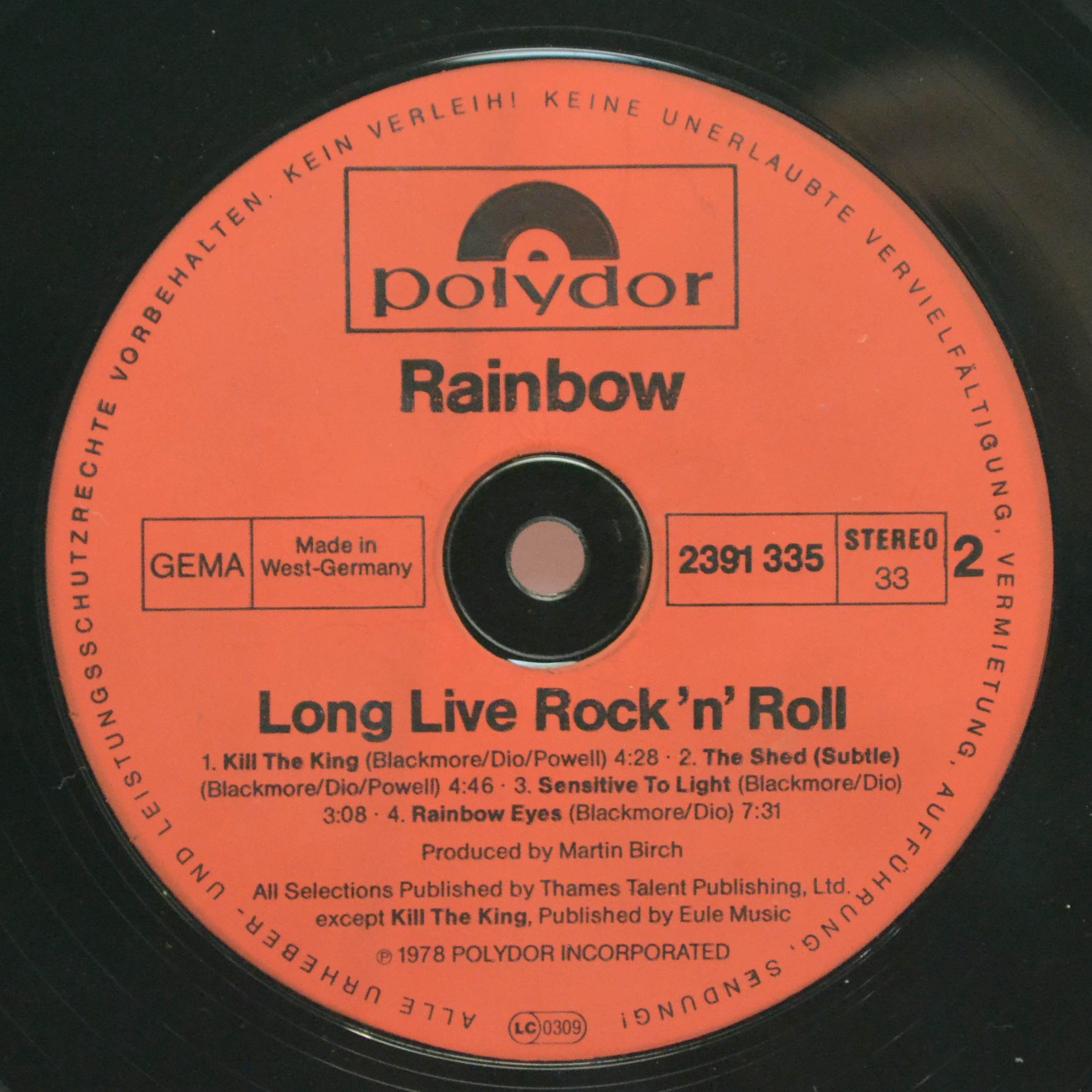 Виниловая пластинка Rainbow — Long Live Rock 'N' Roll, 1978
