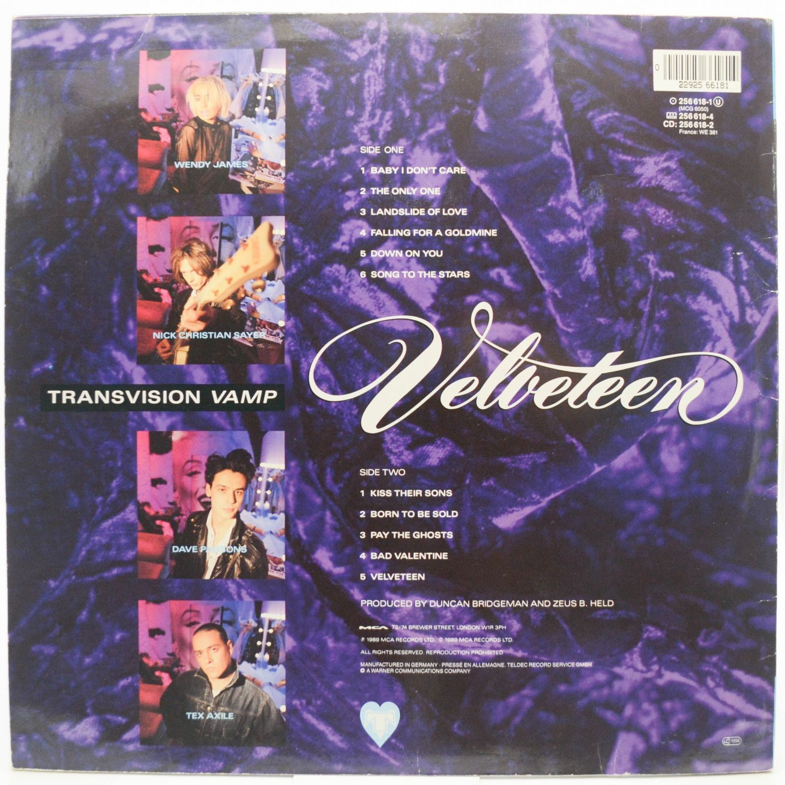 Transvision Vamp — Velveteen, 1989