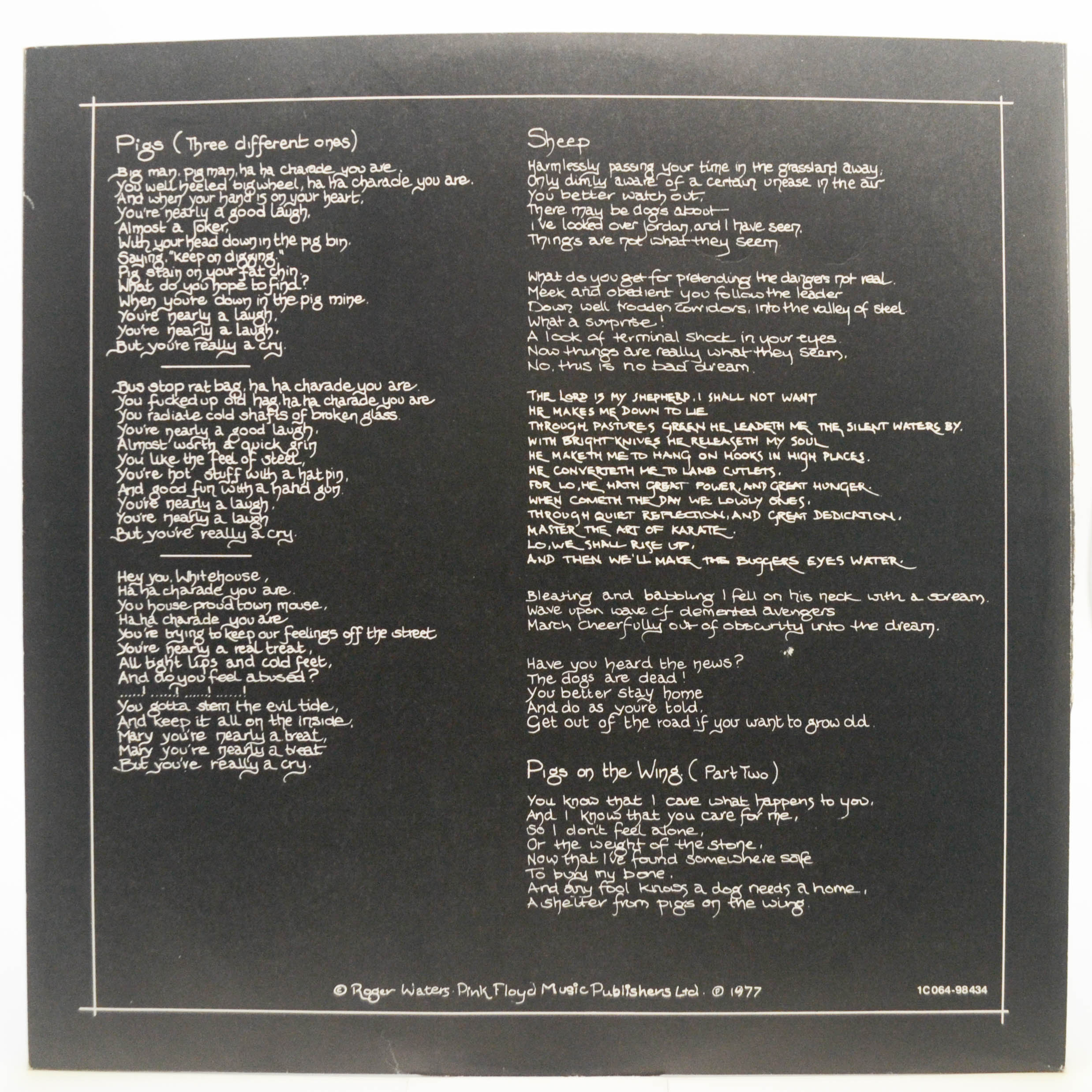 Виниловая пластинка Pink Floyd — Animals, 1977