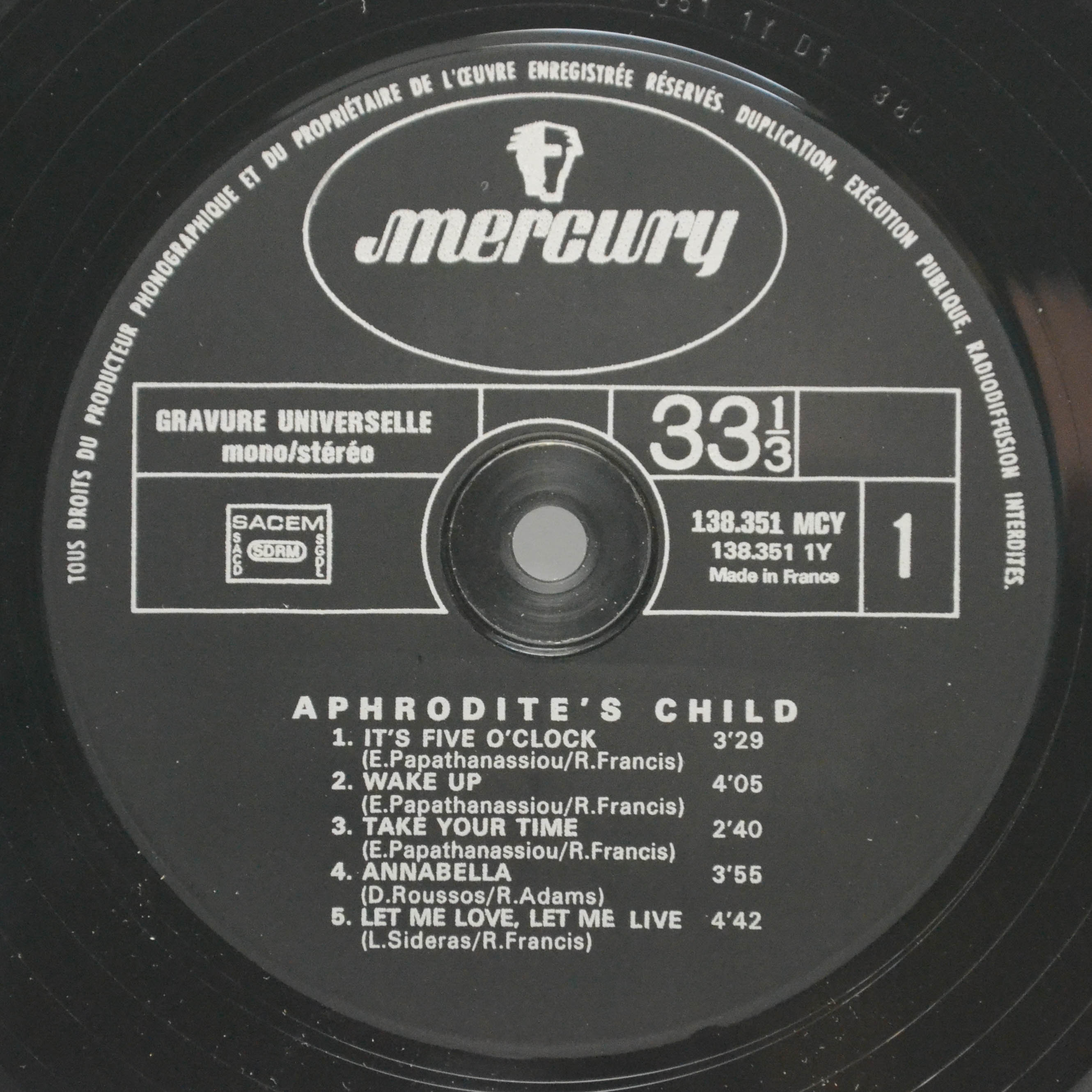 Aphrodite's Child — It's Five O'Clock, 1969