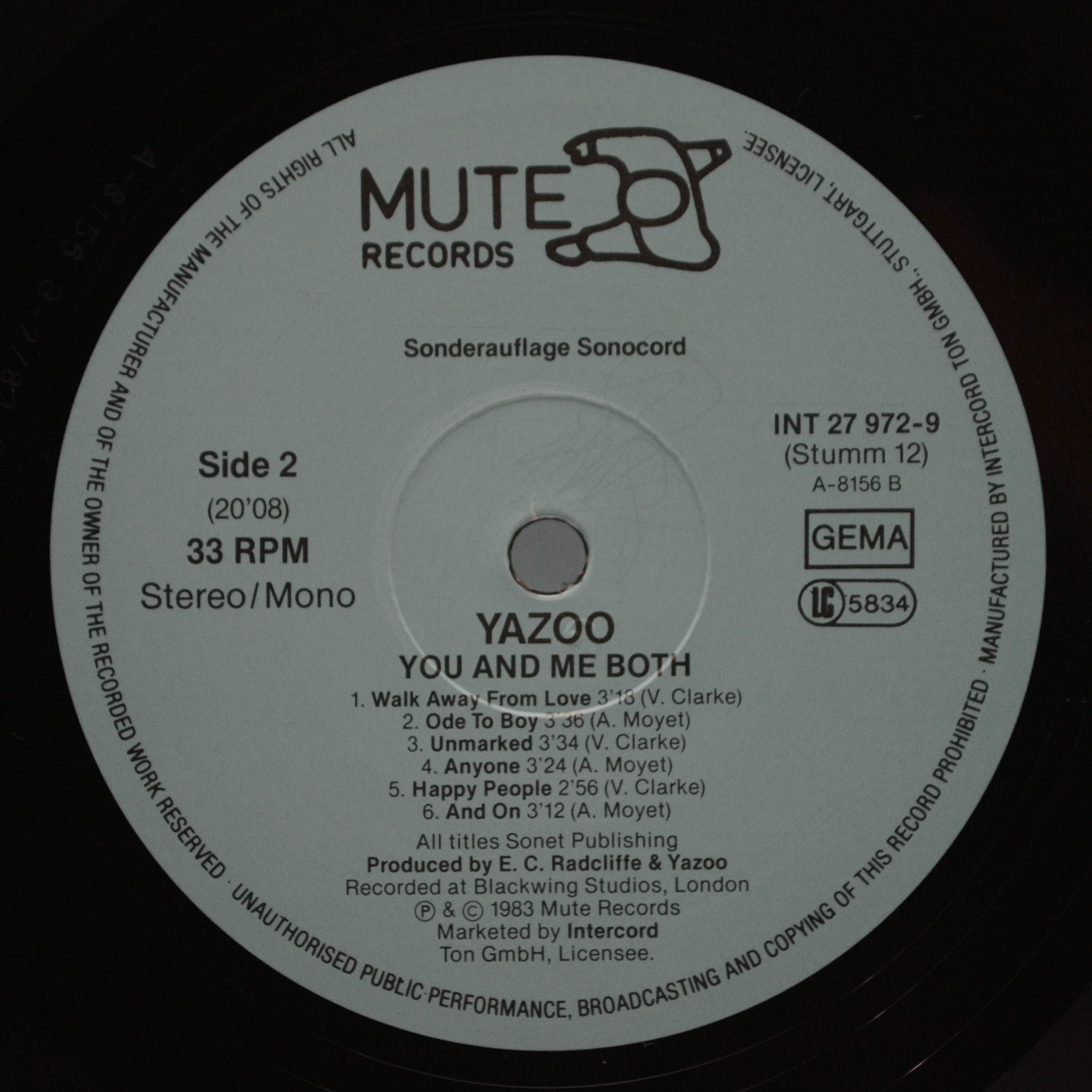 Виниловая пластинка Yazoo — You And Me Both, 1983