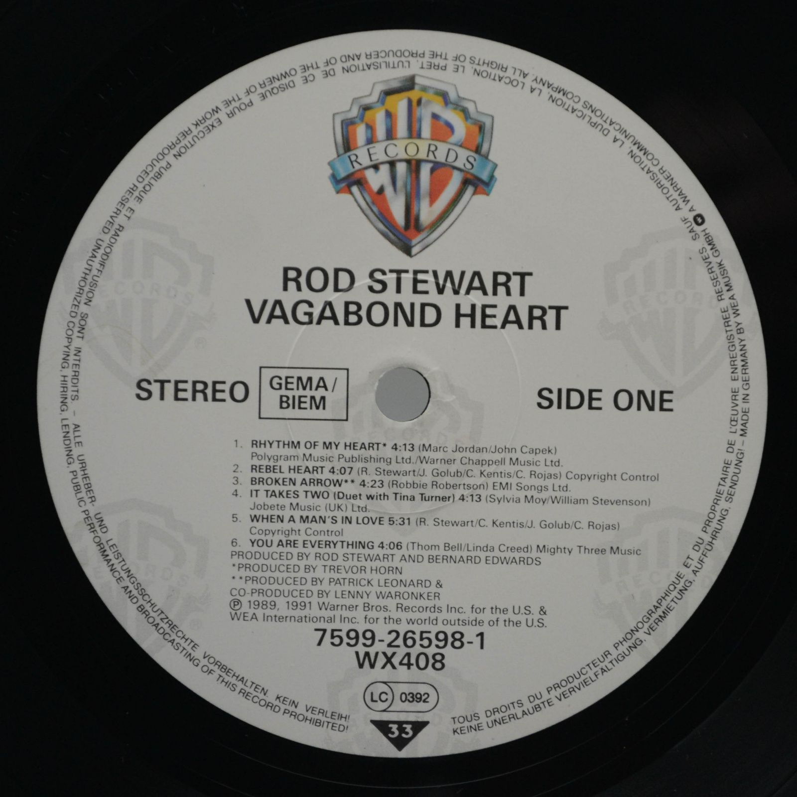 Rod Stewart — Vagabond Heart, 1991