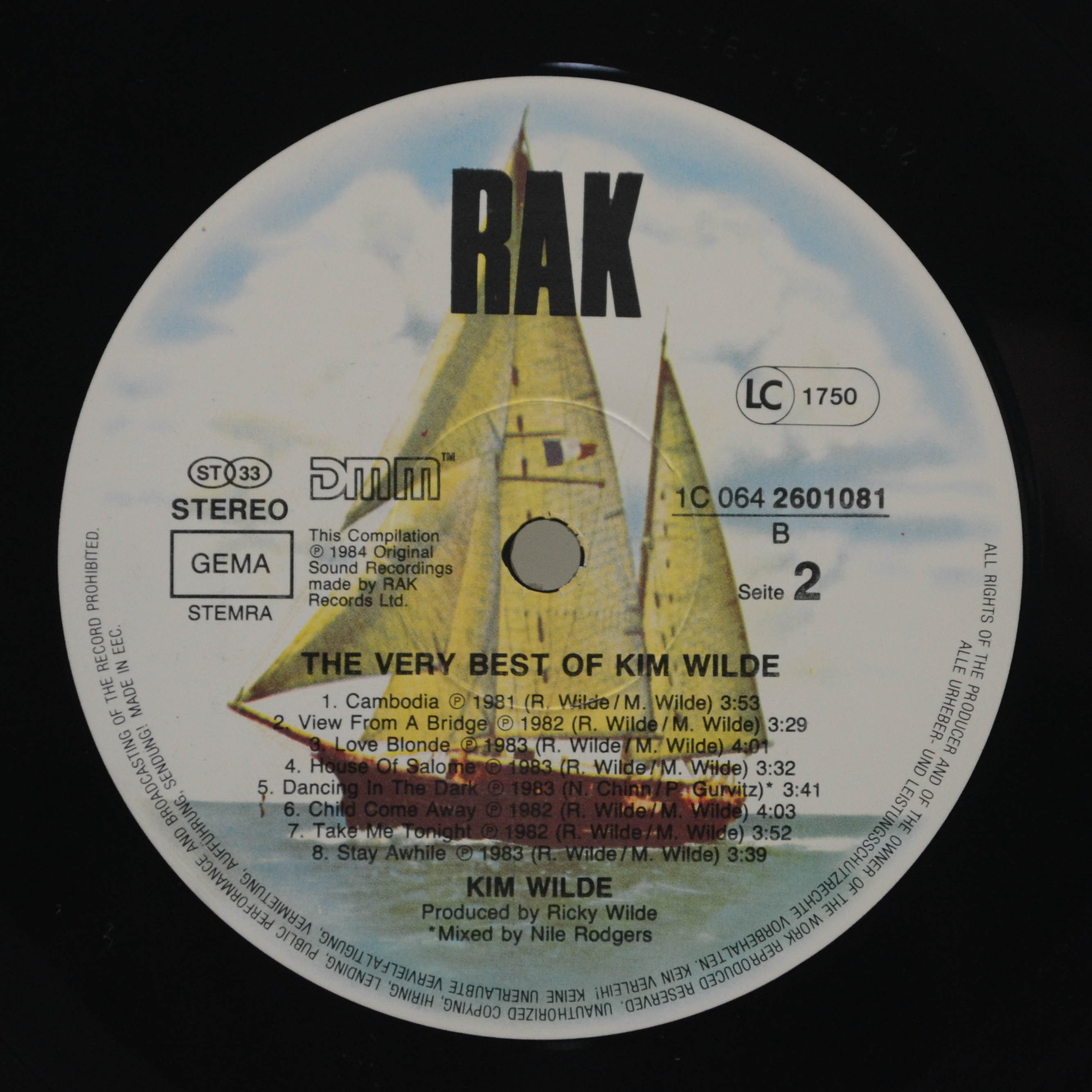 Виниловая пластинка Kim Wilde — The Very Best Of Kim Wilde, 1984