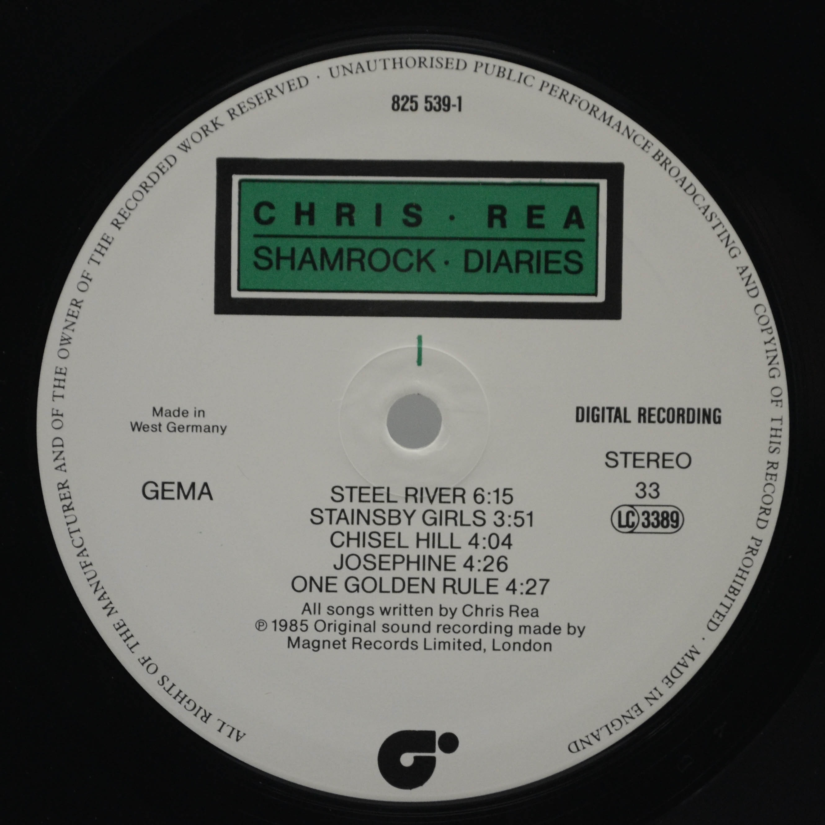 Chris Rea — Shamrock Diaries, 1985
