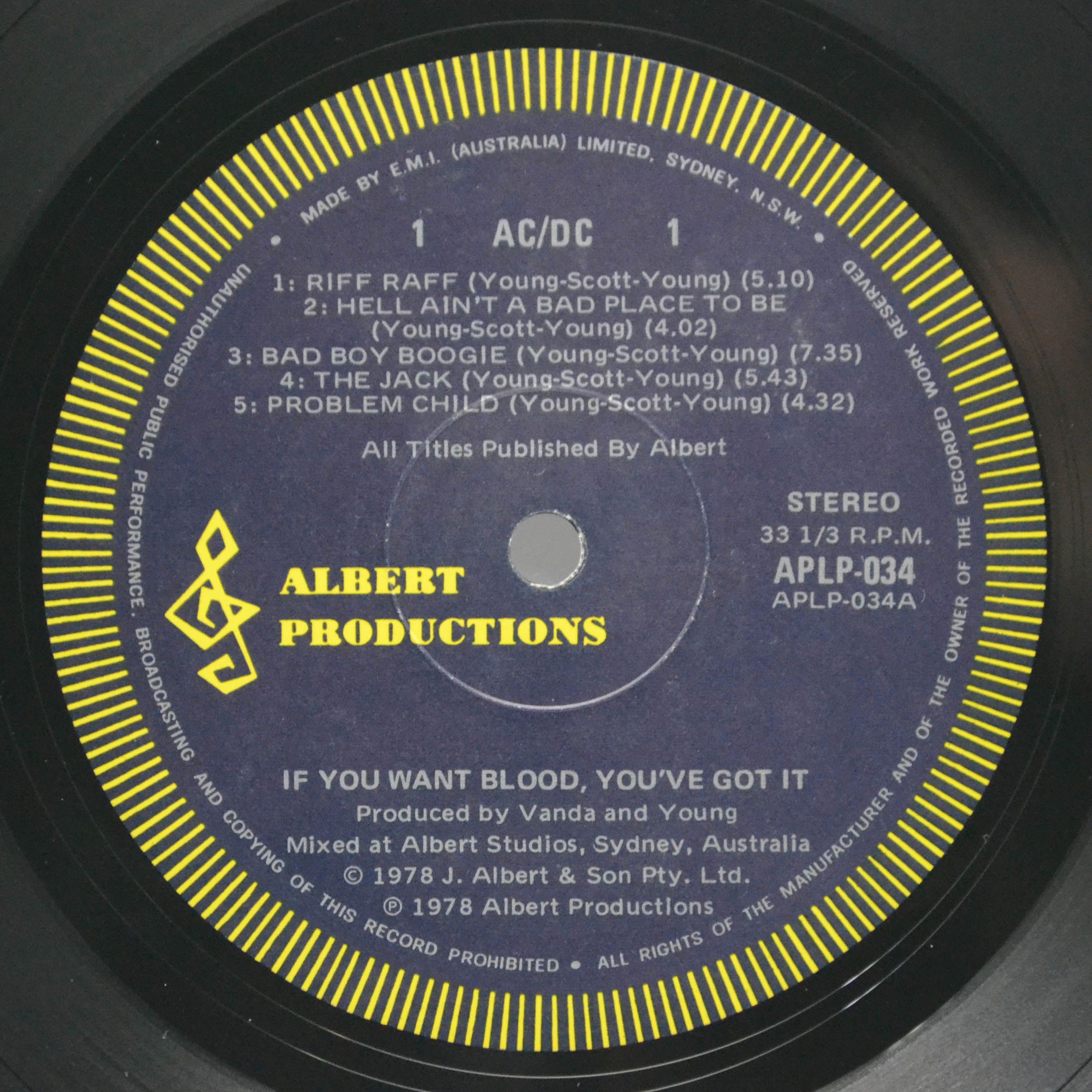 AC/DC — If You Want Blood You've Got It (1-st, Australia), 1978