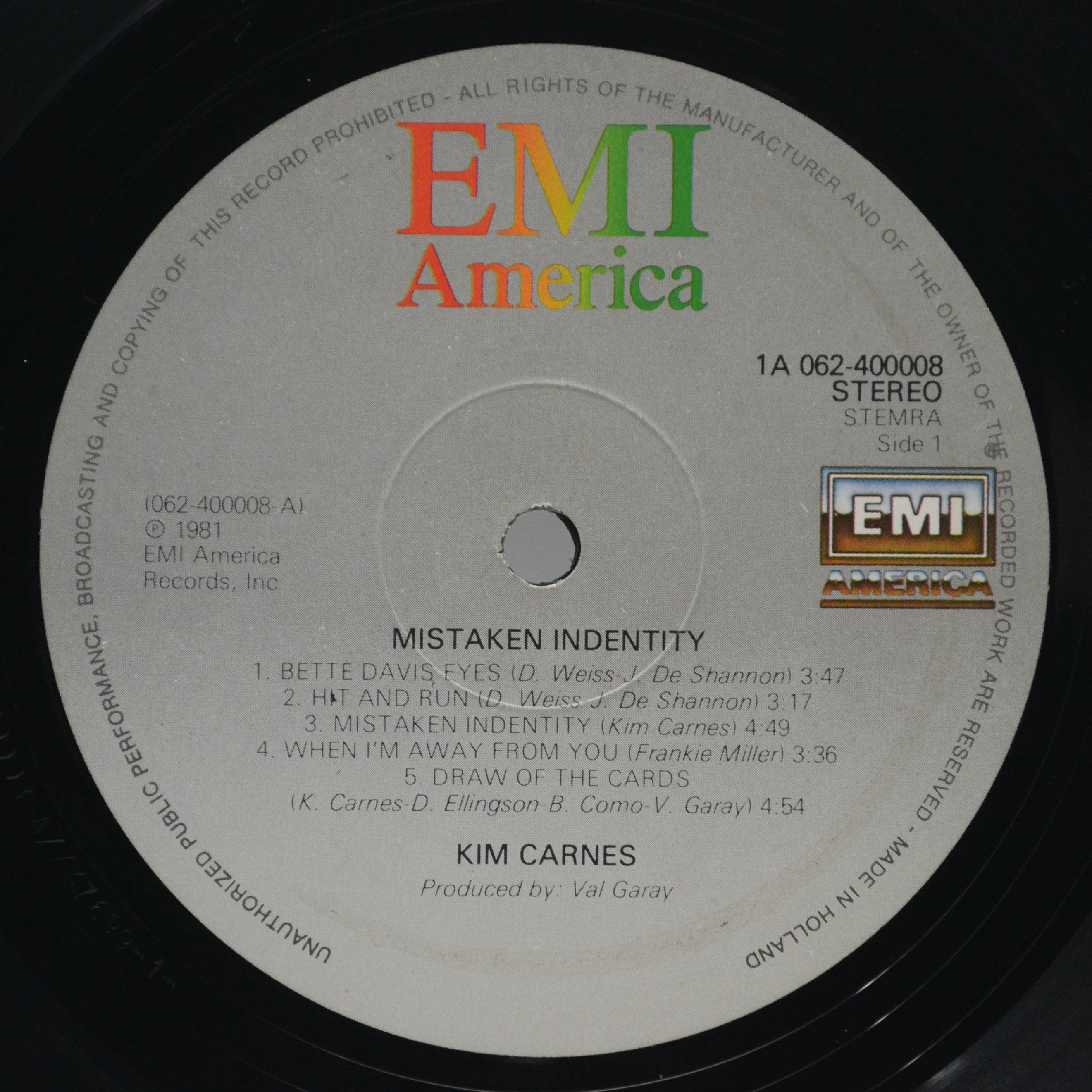 Kim Carnes — Mistaken Identity, 1981