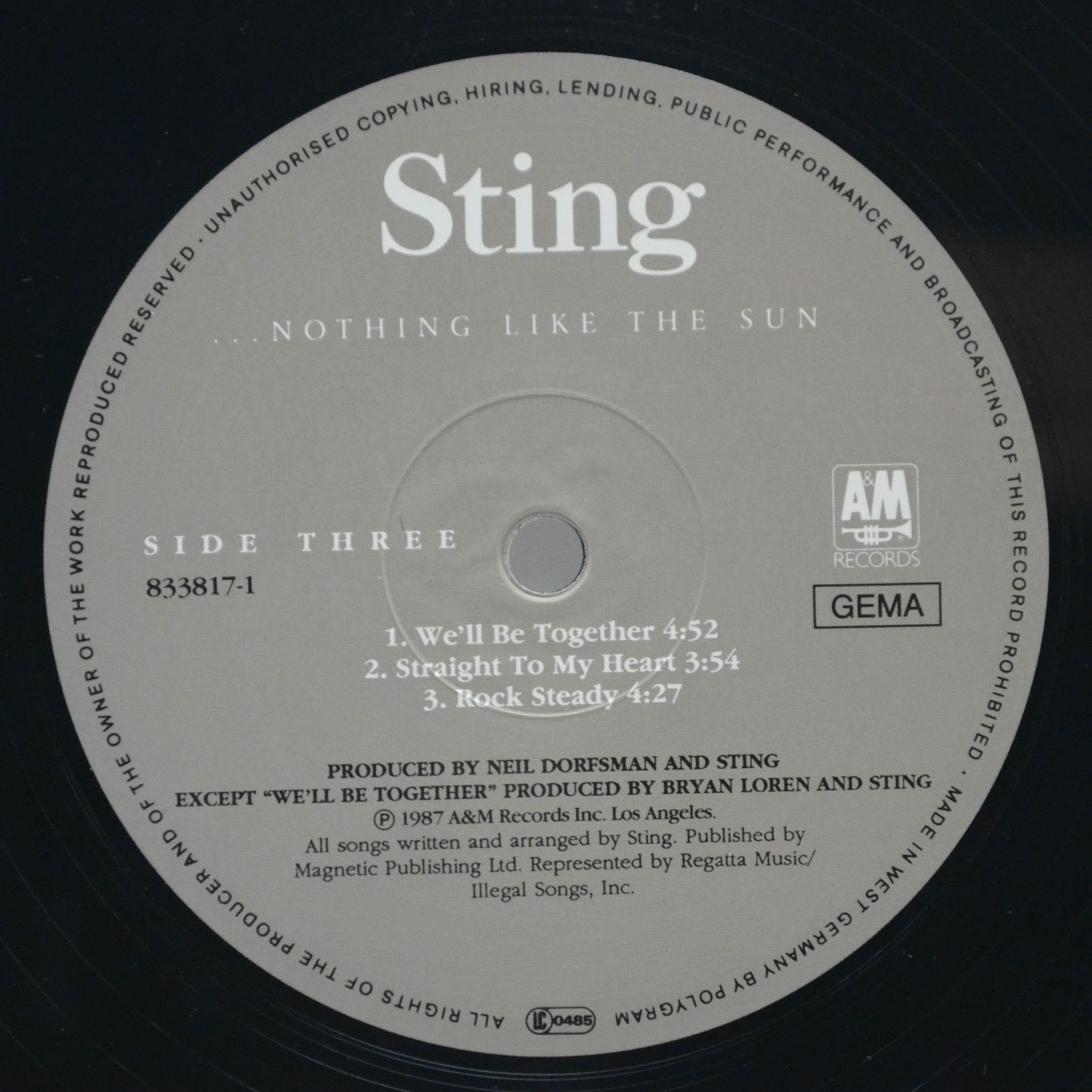 Sting — ...Nothing Like The Sun (2LP), 1987
