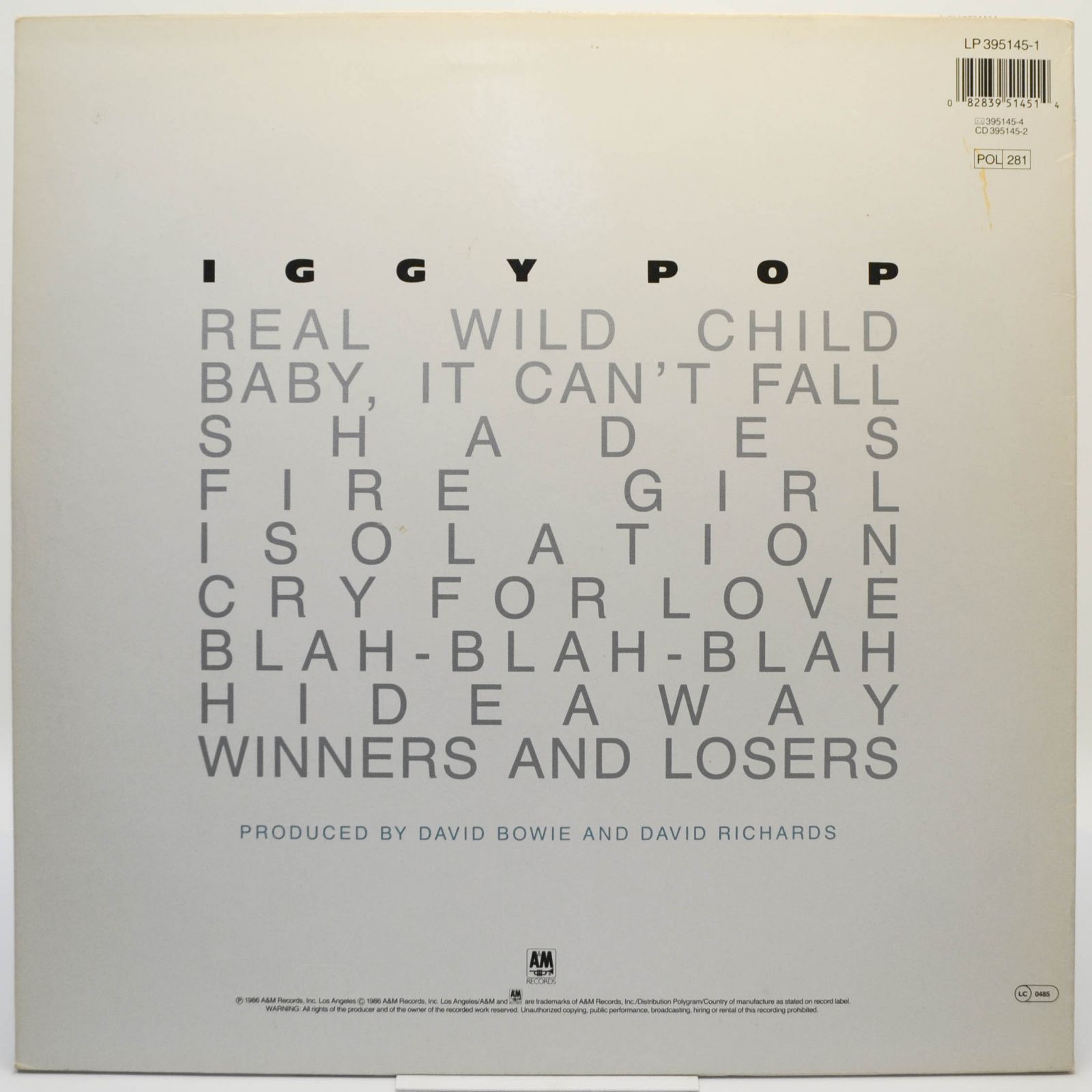 Iggy Pop — Blah-Blah-Blah, 1986