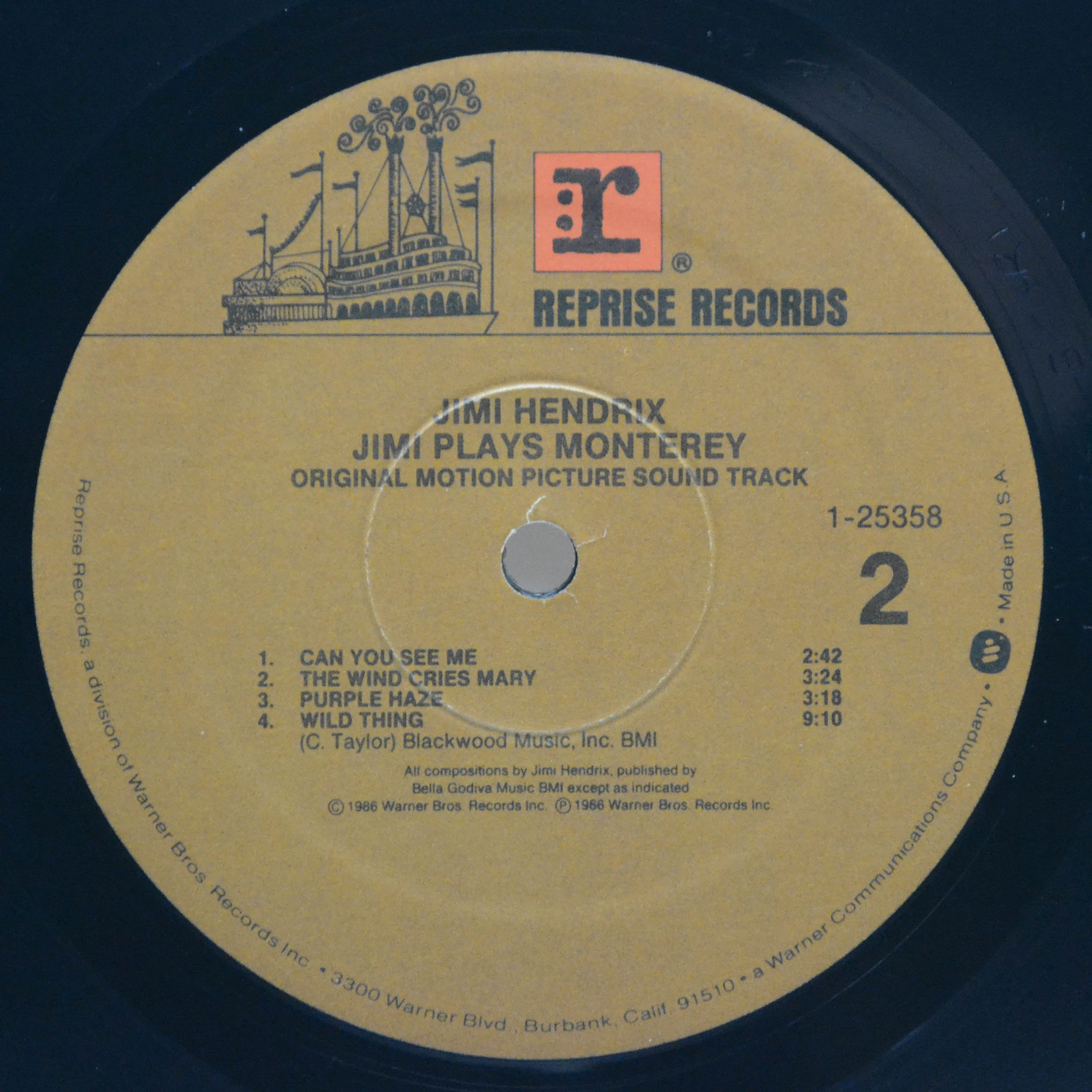 Jimi Hendrix — Jimi Plays Monterey (USA), 1986