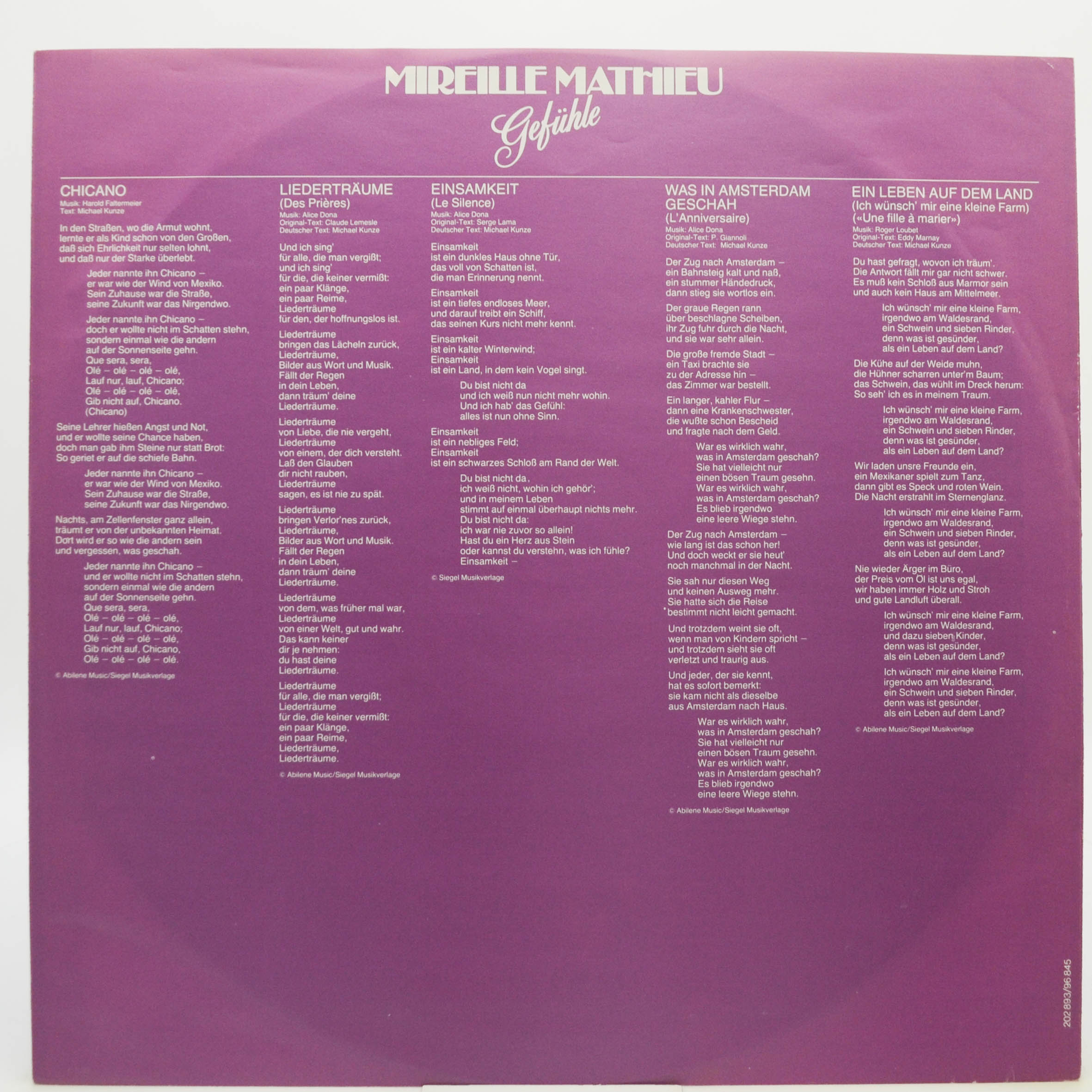 Виниловая пластинка Mireille Mathieu — Gefühle, 1980