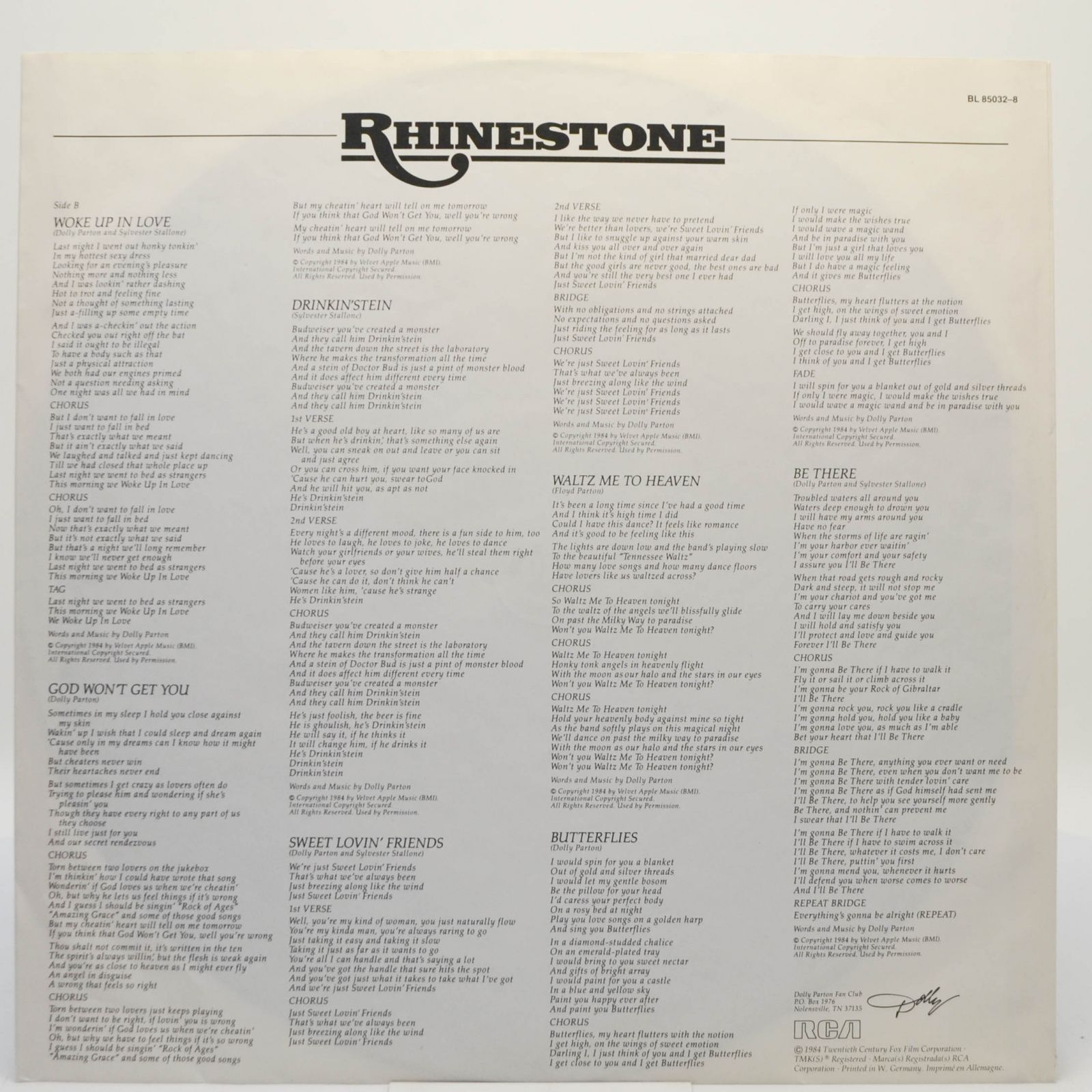 Various — Rhinestone - Original Soundtrack, 1984