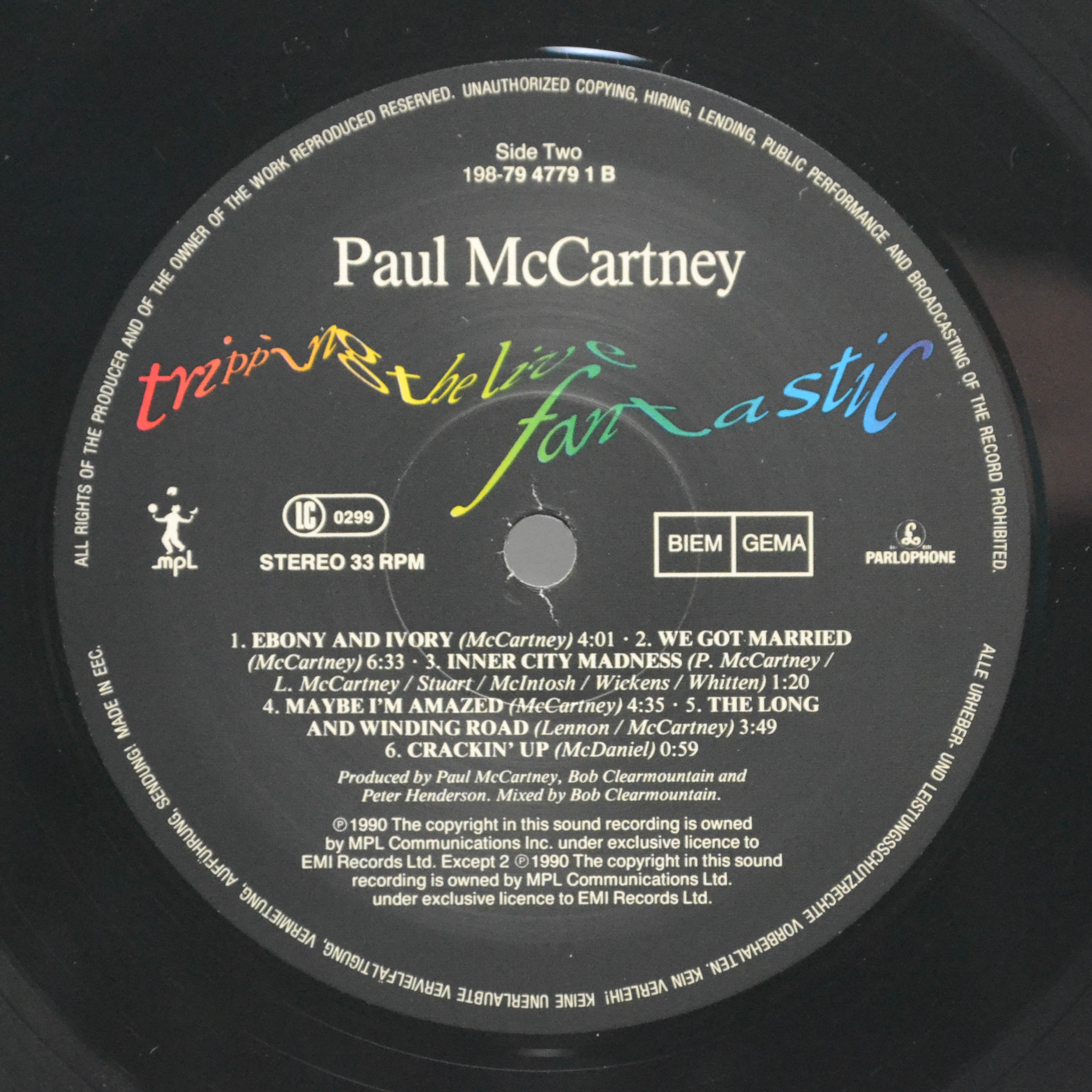Paul McCartney — Tripping The Live Fantastic (3LP), 1990