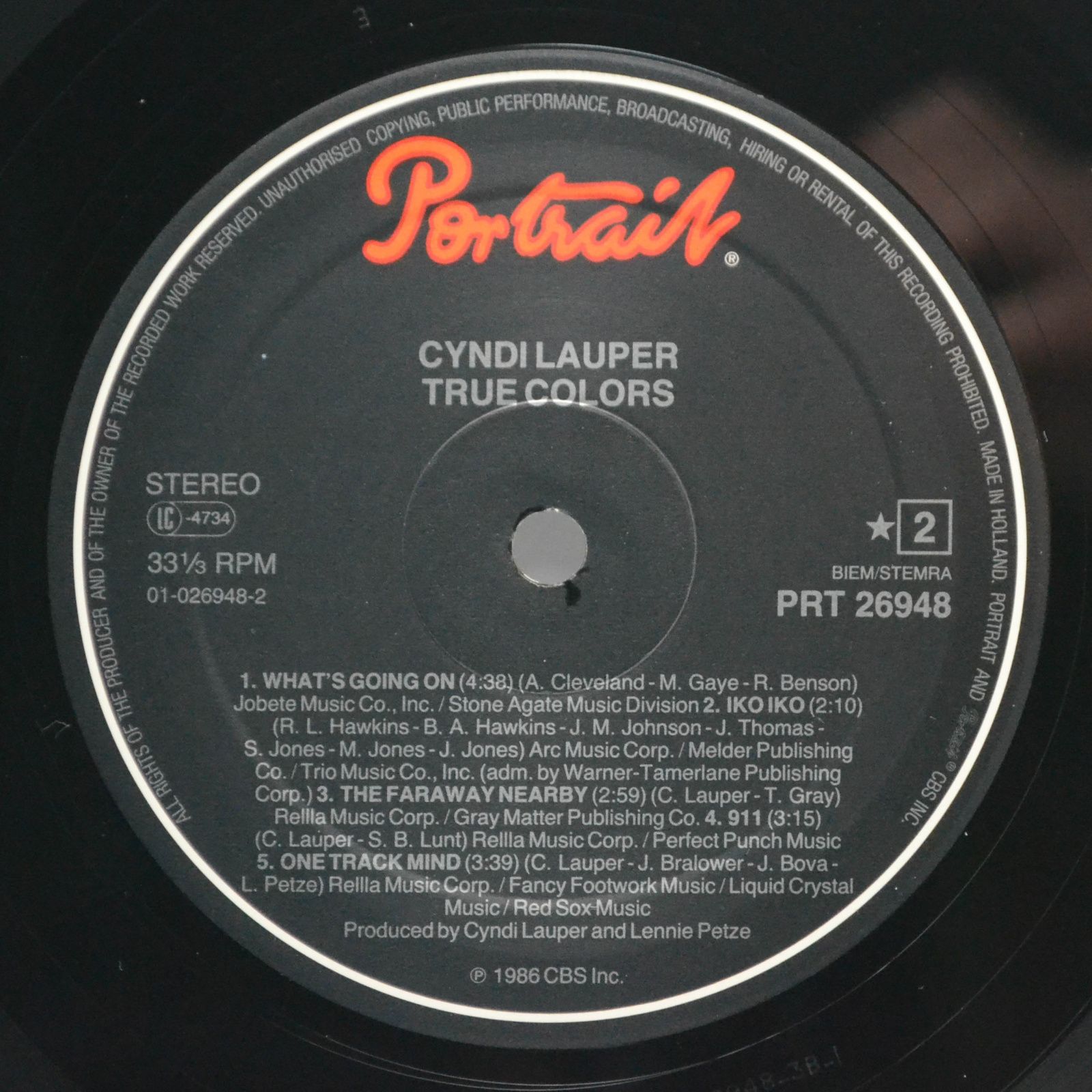 Cyndi Lauper — True Colors, 1986