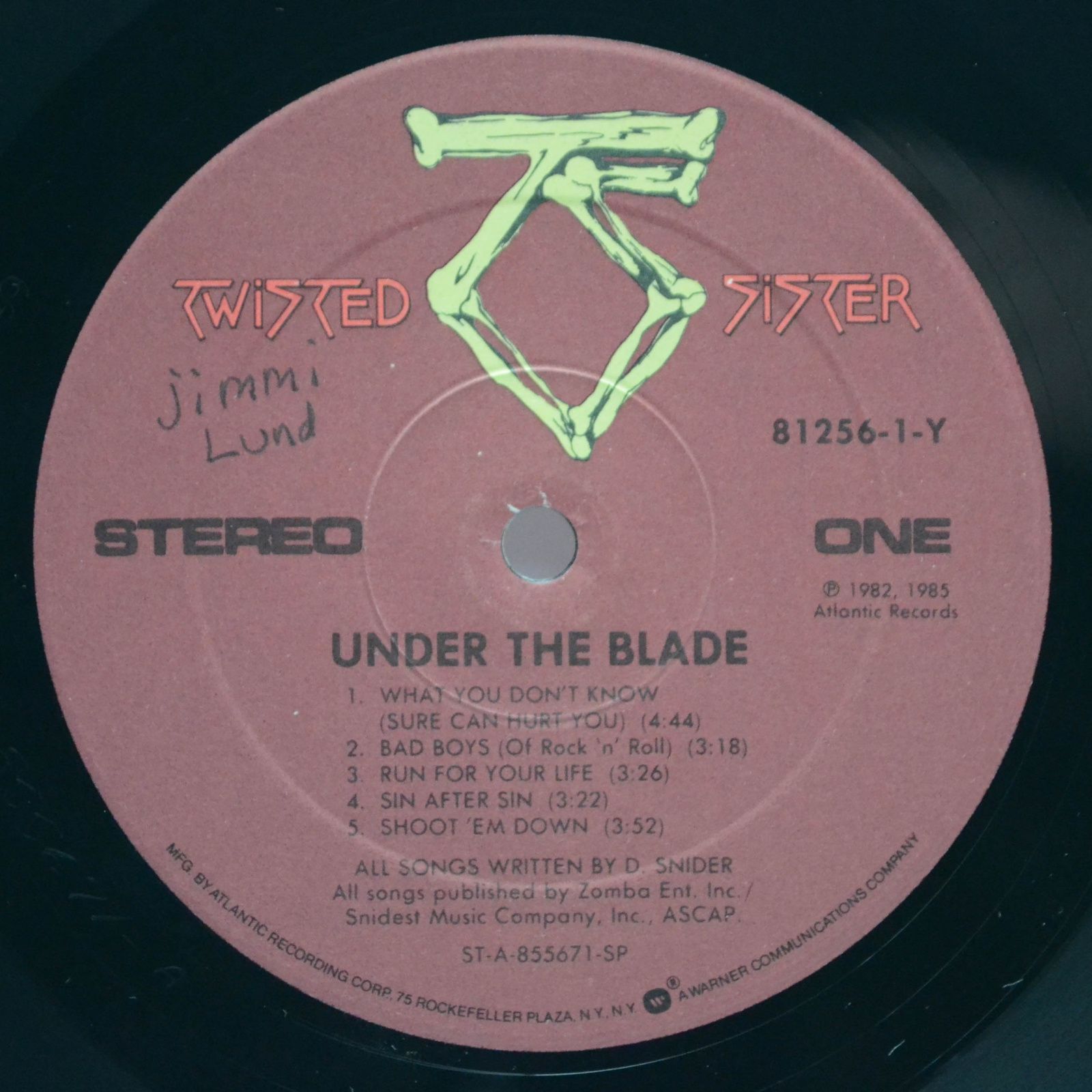 Twisted Sister — Under The Blade (1-st, USA), 1985