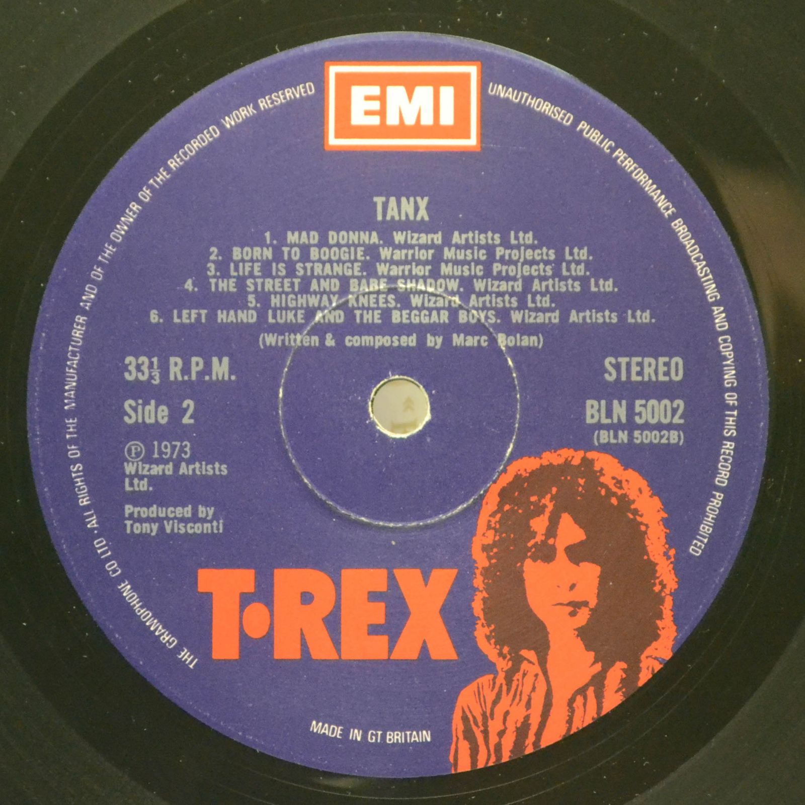 T. Rex — Tanx (1-st, UK), 1973