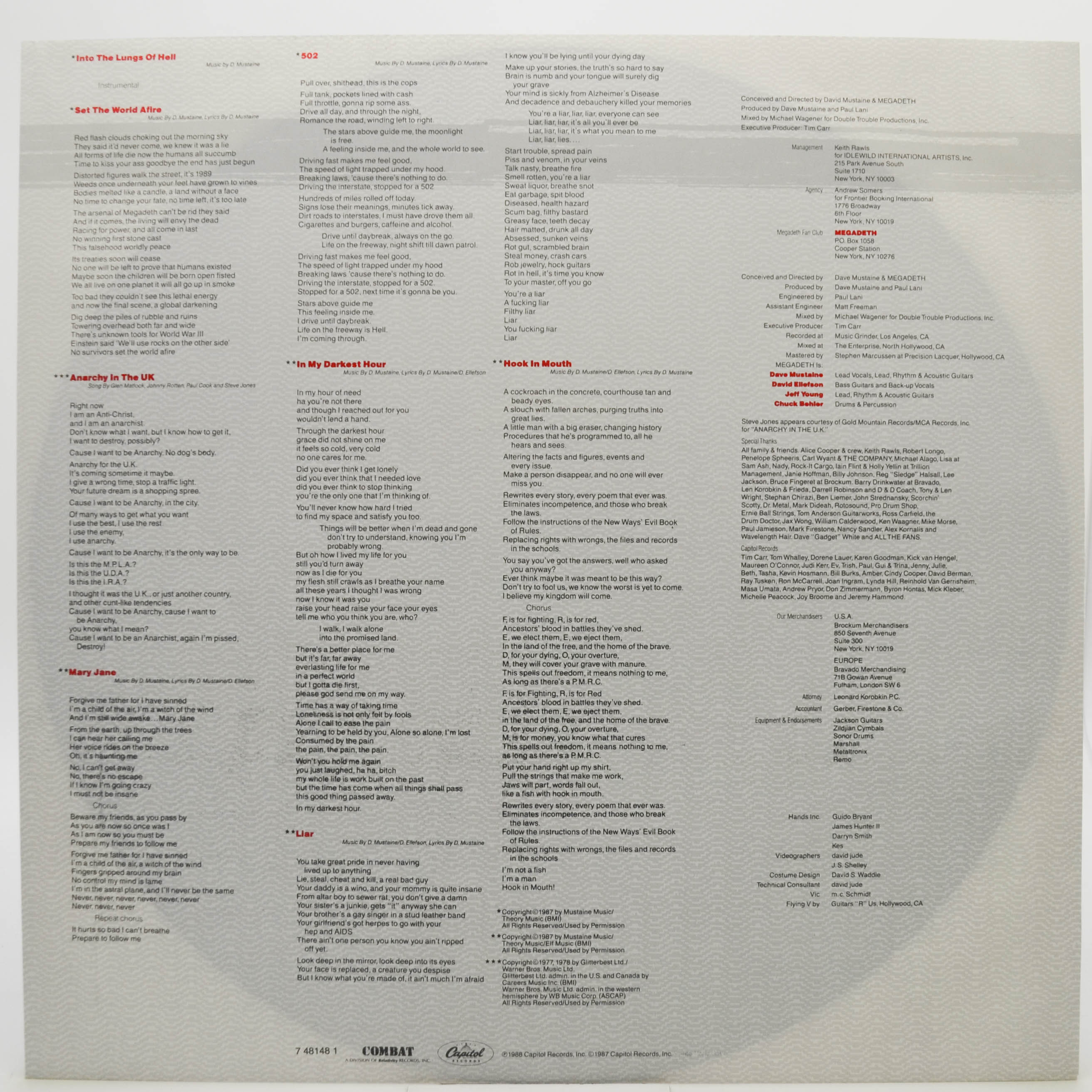 Megadeth — So Far, So Good... So What!, 1988