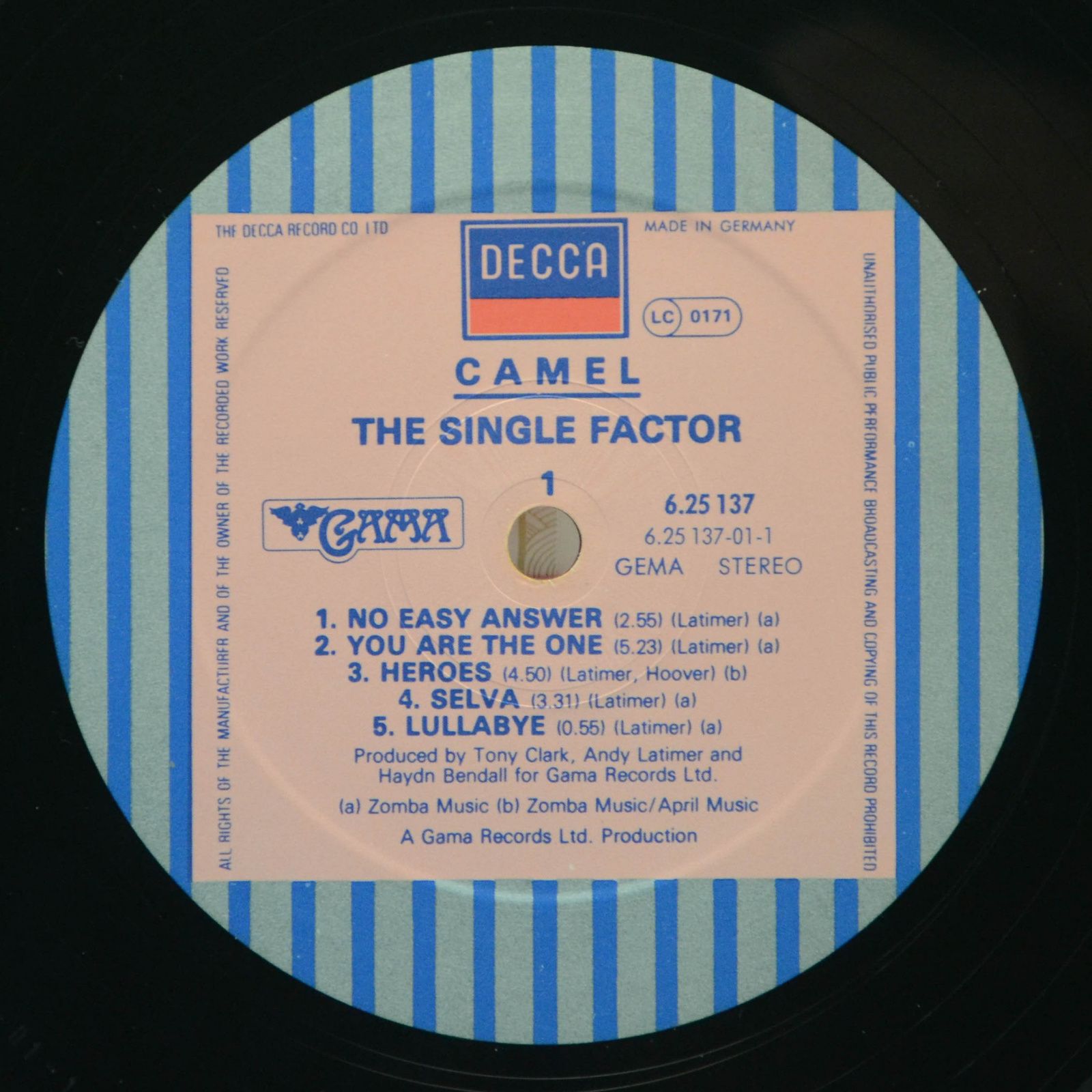 Camel — The Single Factor, 1982