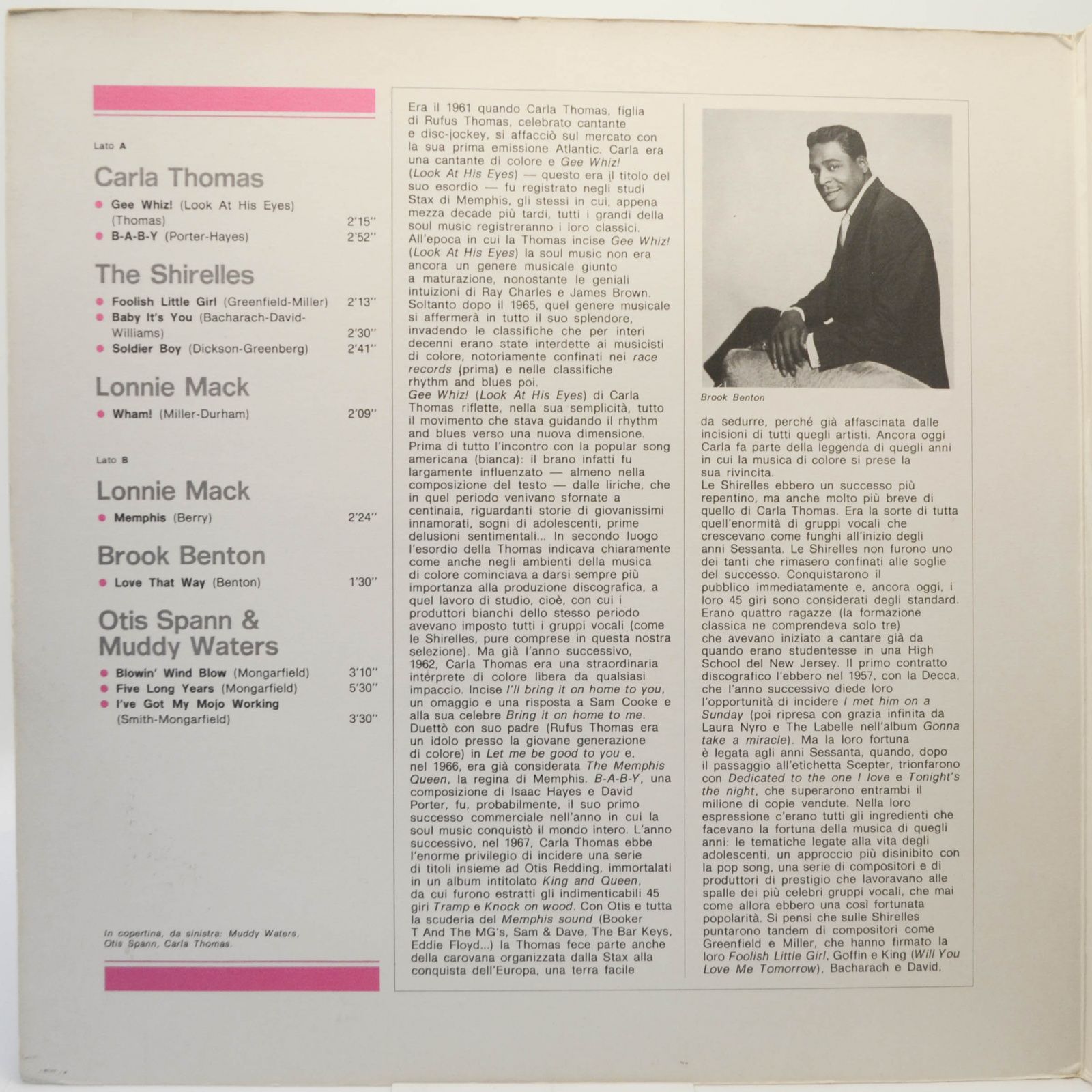 Various — Carla Thomas / The Shirelles / Lonnie Mack / Brook Benton / Otis Spann / Muddy Waters, 1981