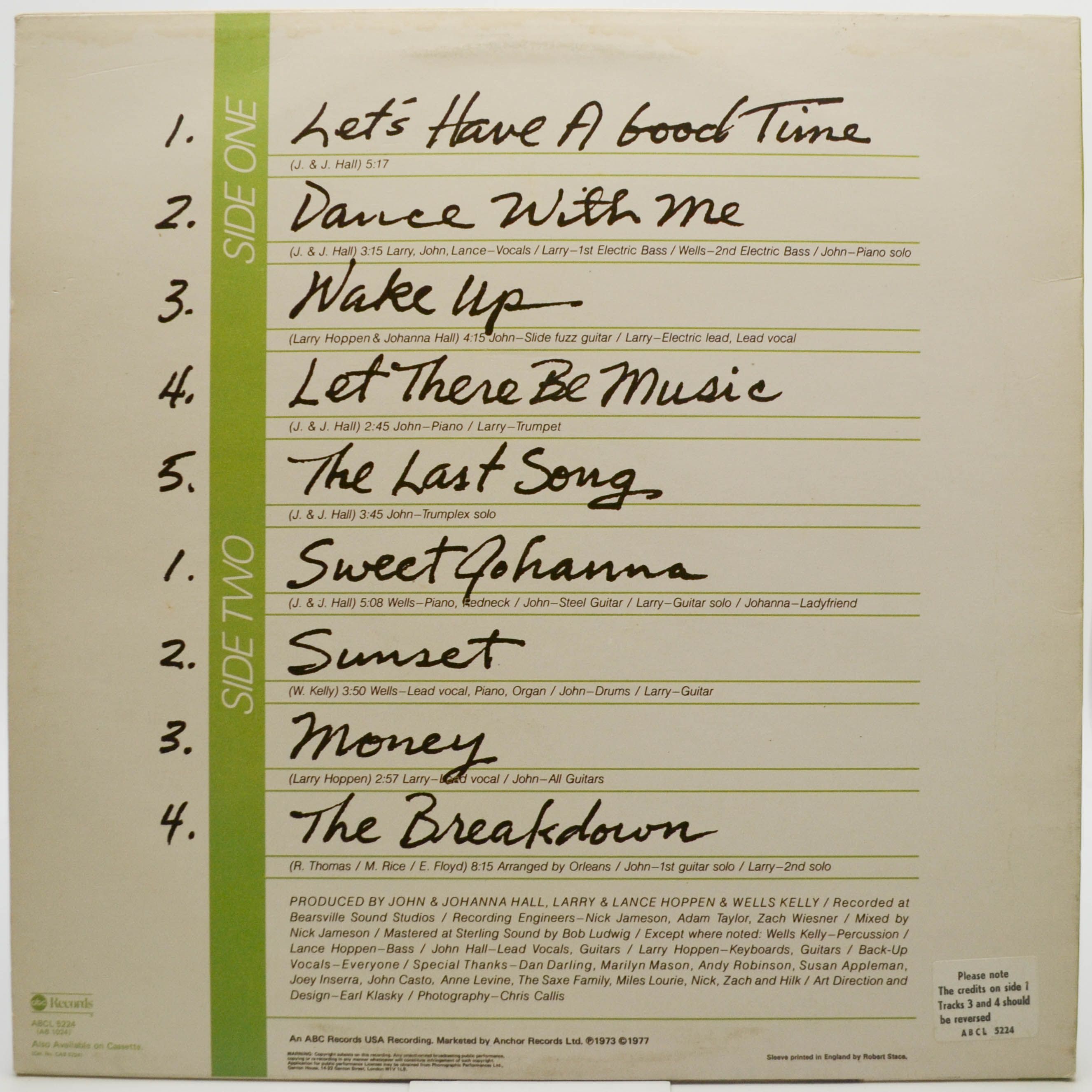 Виниловая пластинка Orleans — Before The Dance (UK), 1977