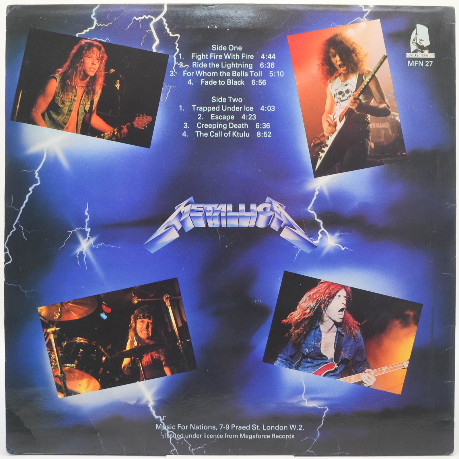 Metallica — Ride The Lightning (UK), 1984