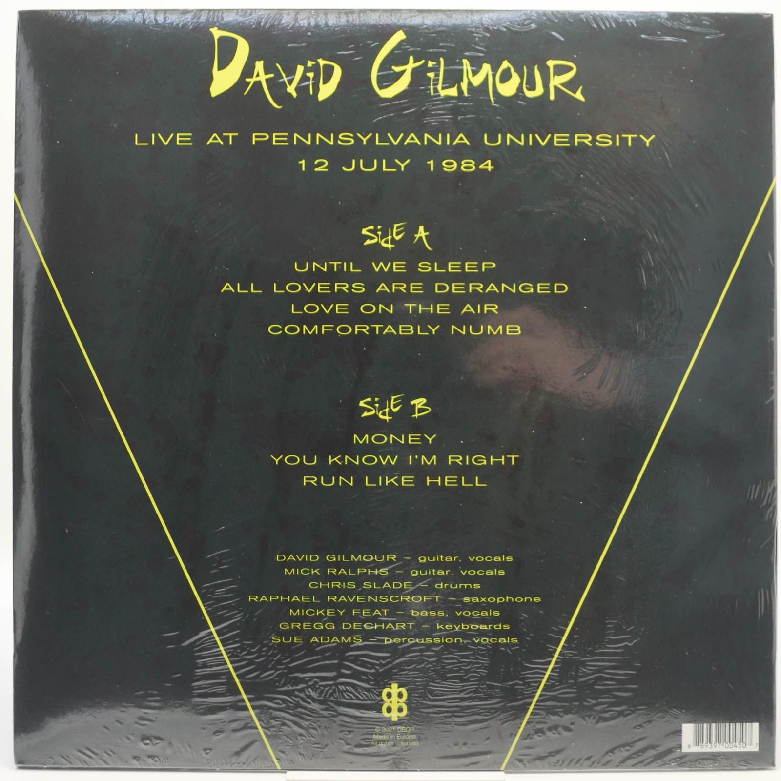 David Gilmour — Live At Pennsylvania University 12 July 1984, 2021