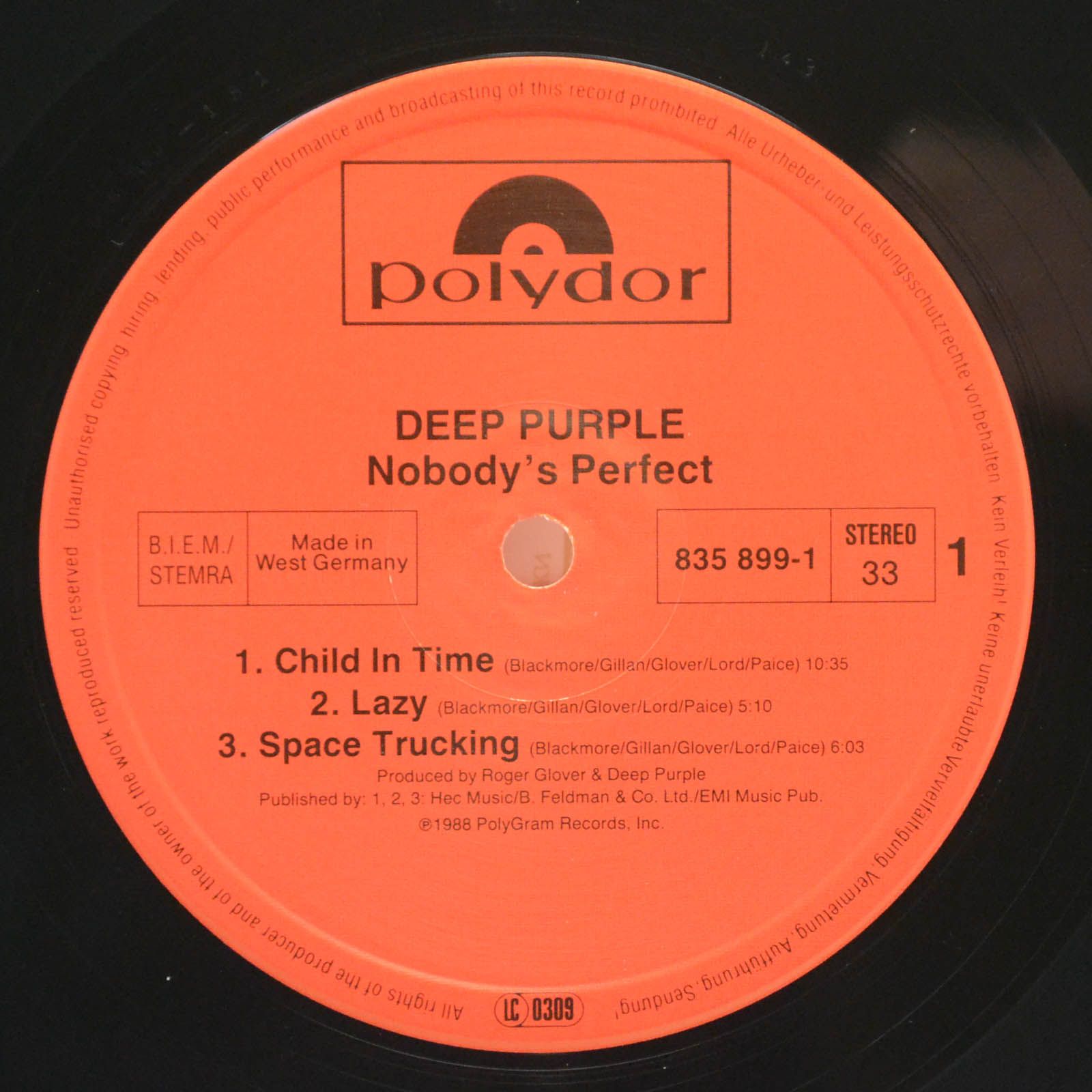 Deep Purple — Nobody's Perfect (2LP), 1988
